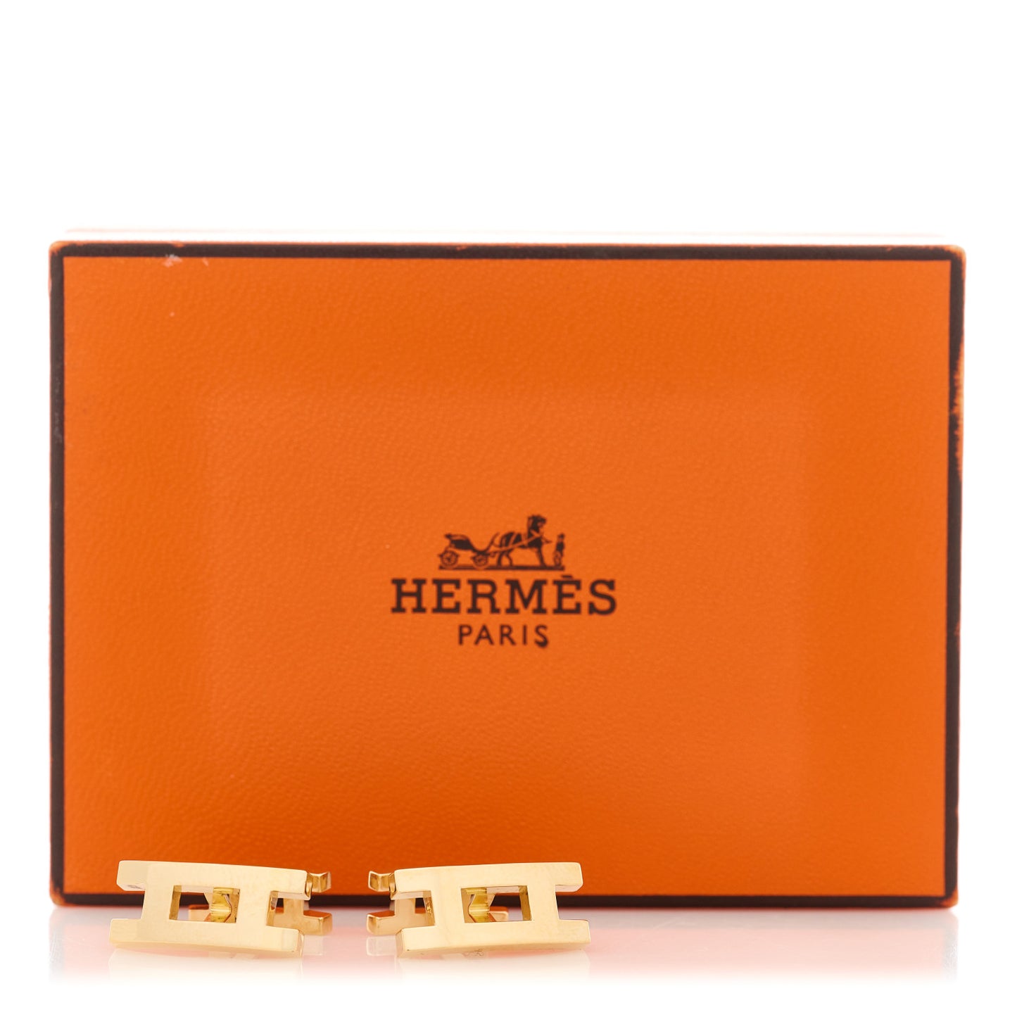 18K Yellow Gold H Cufflinks