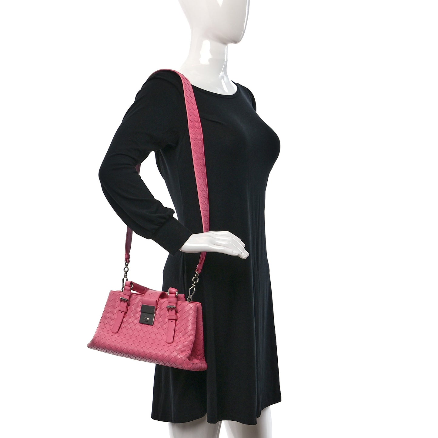 Calfskin Intrecciato Mini Roma Pink