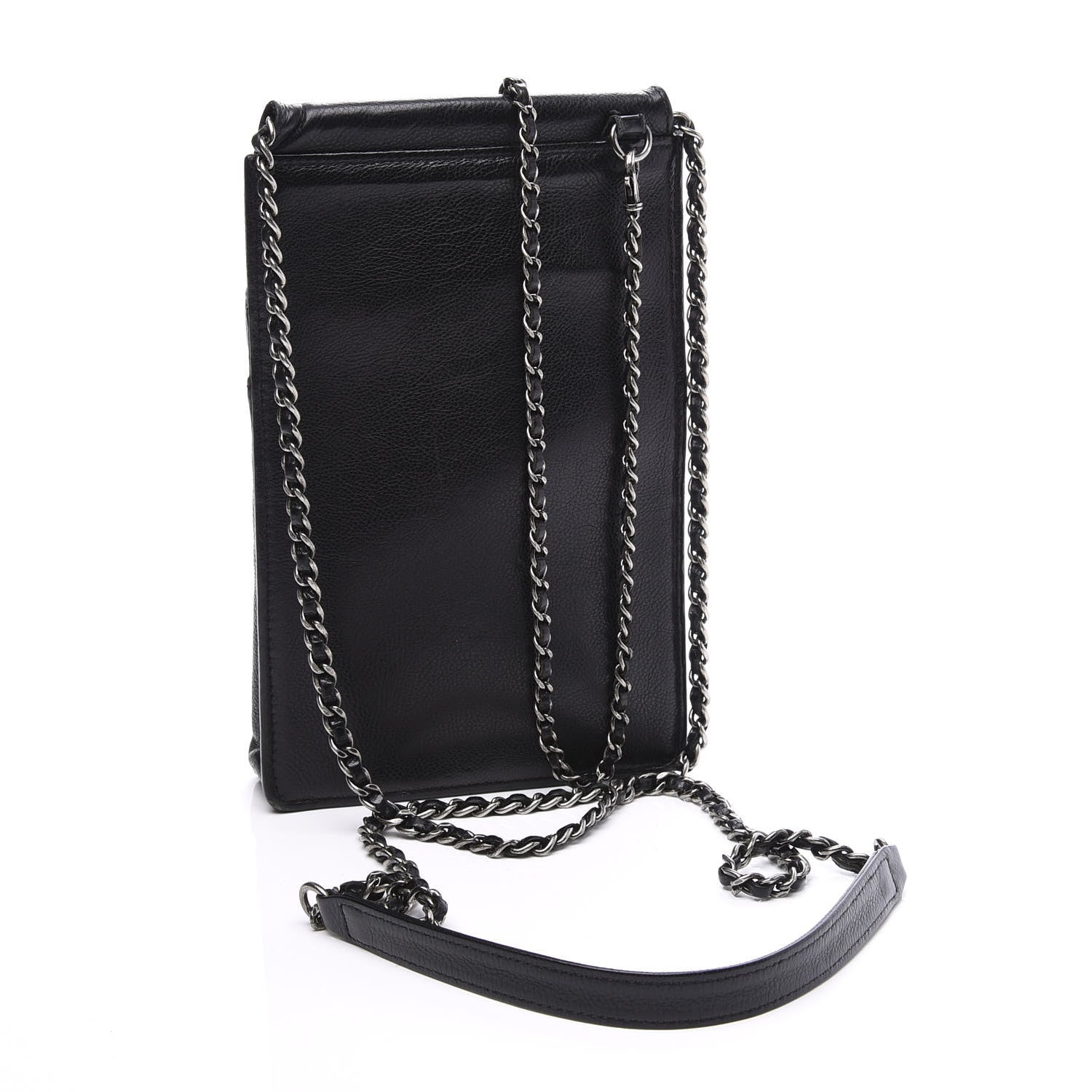 Chanel Calfskin Quilted CC Waiter Clutch Clutch With Chain Black 3 of 16
