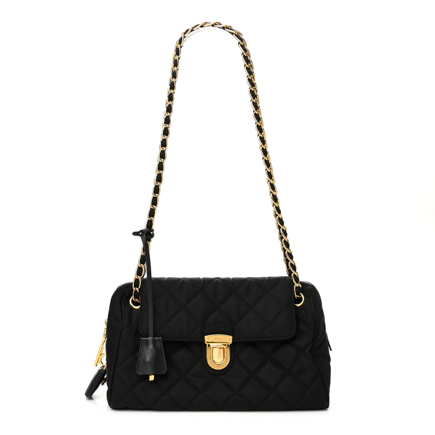 Nylon Tessuto Impuntu Quilted Flap Black