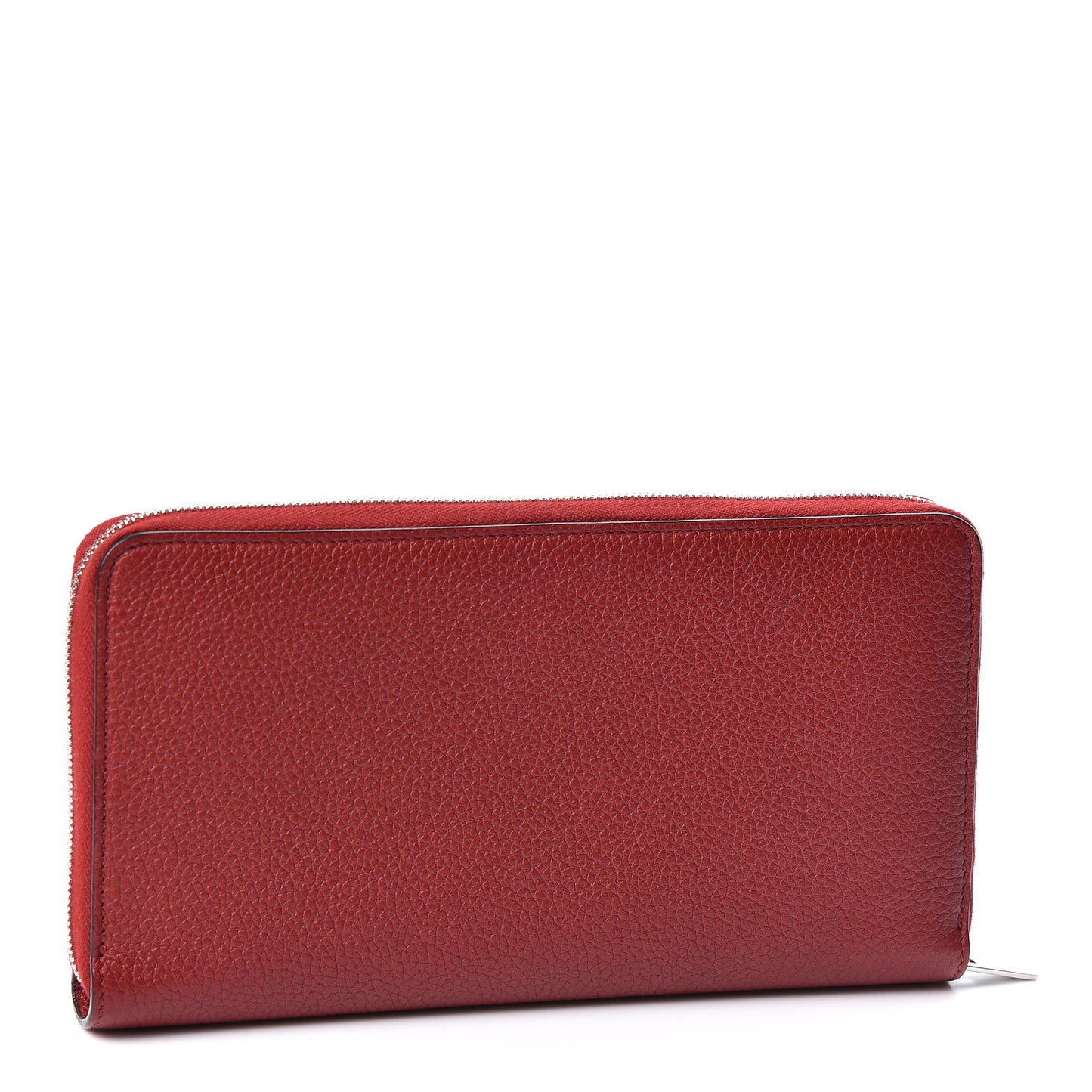 Calfskin Large Zip Around Multifunction Wallet Coquelicot