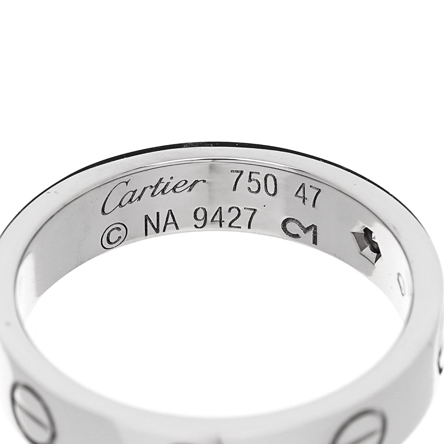 18K White Gold Diamond 4mm LOVE Wedding Band Ring 47 4