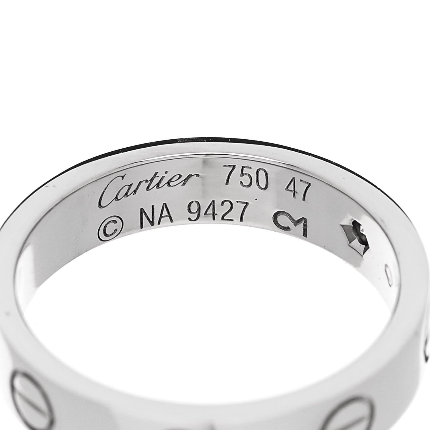 Cartier 18K White Gold Diamond 4mm LOVE Wedding Band Ring 47 4 4 of 4