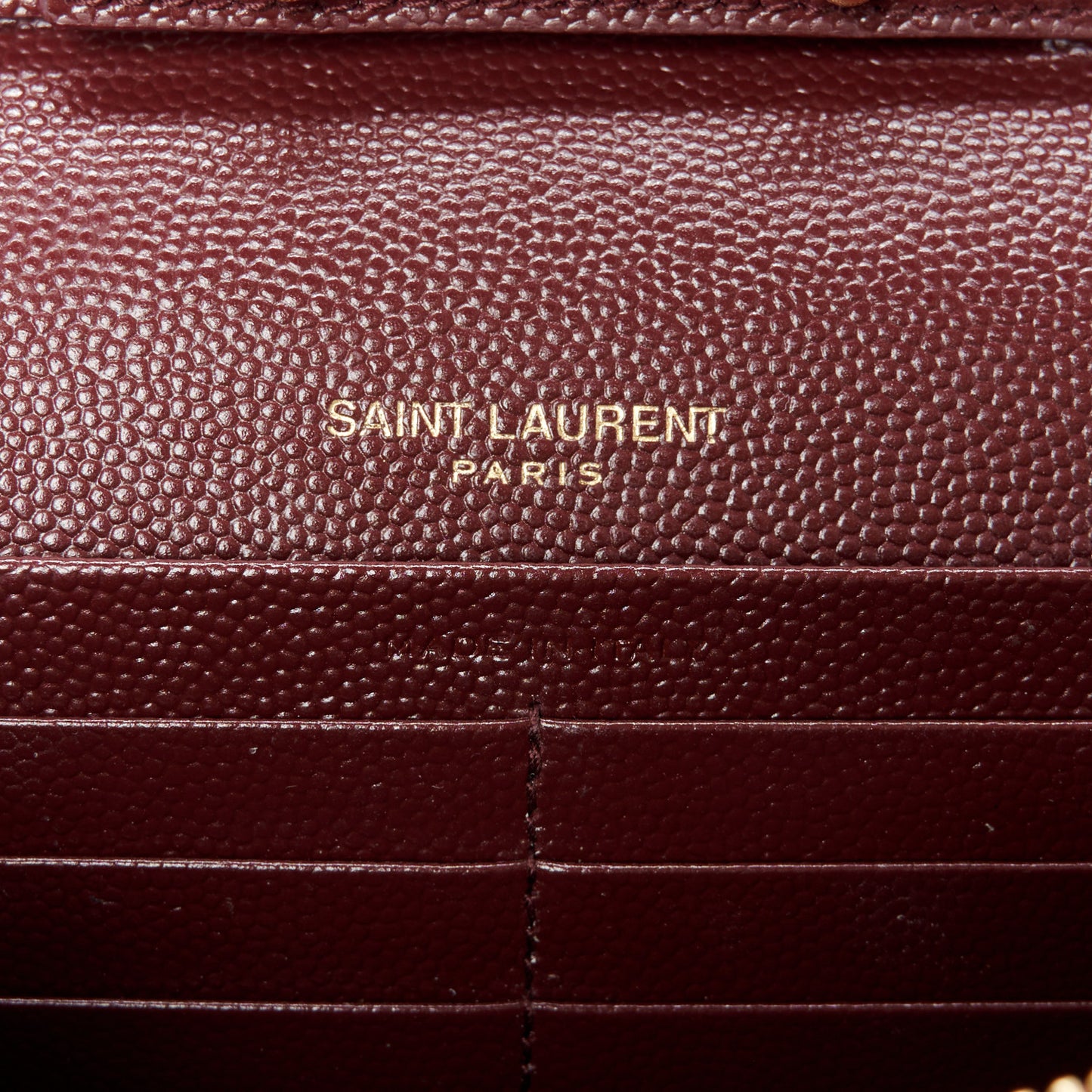 Grain De Poudre Matelasse Chevron Monogram Chain Wallet Rouge Legion