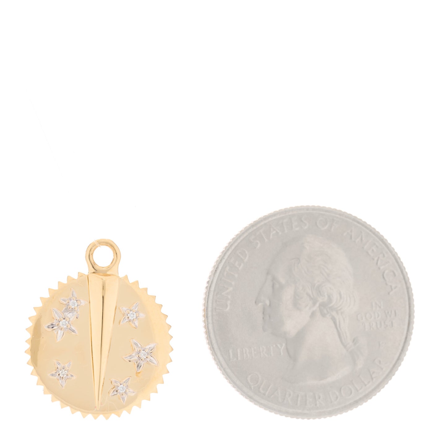 18K Yellow Gold Diamond Baby Resilience Medallion Pendant