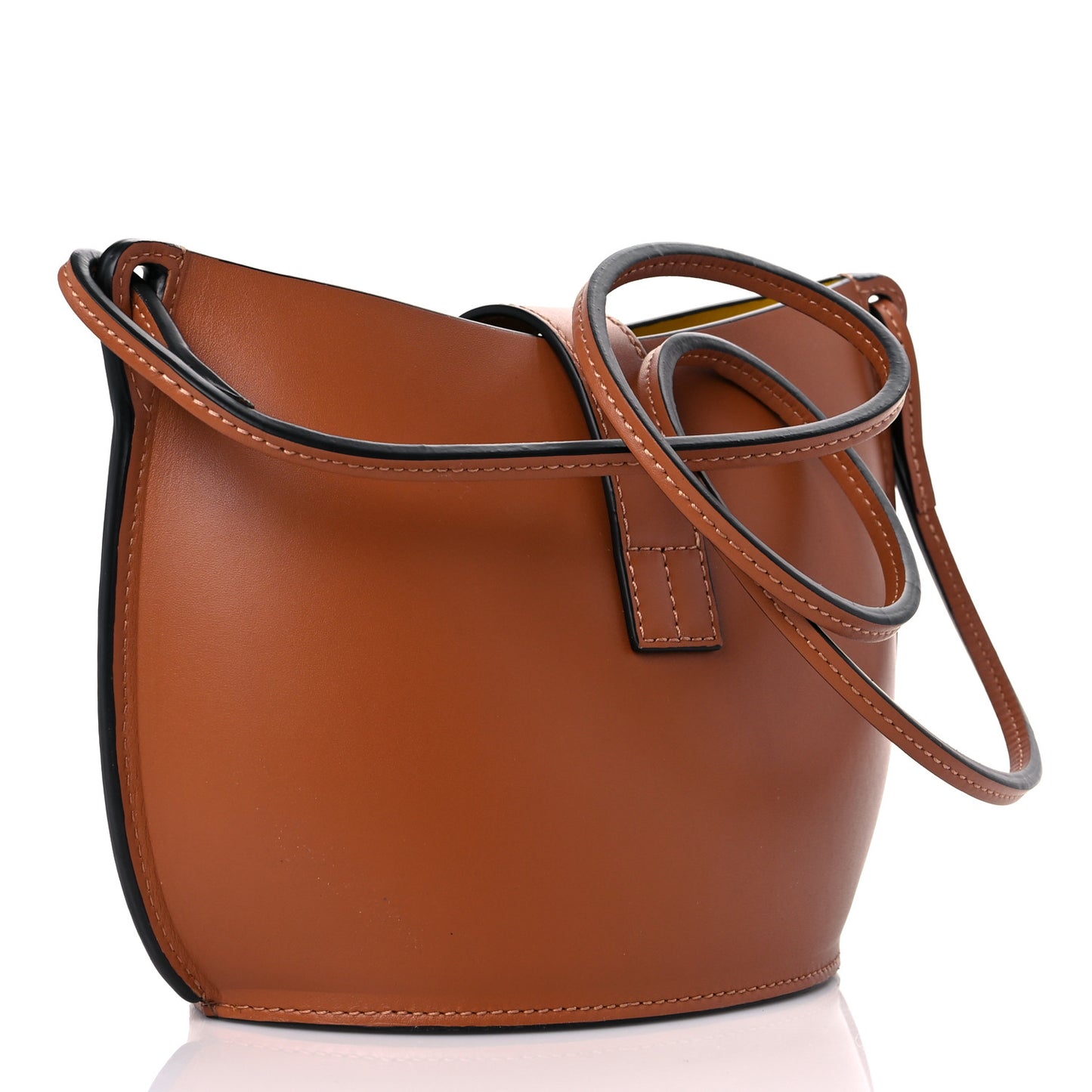 Calfskin Molded Bucket Bag Tan
