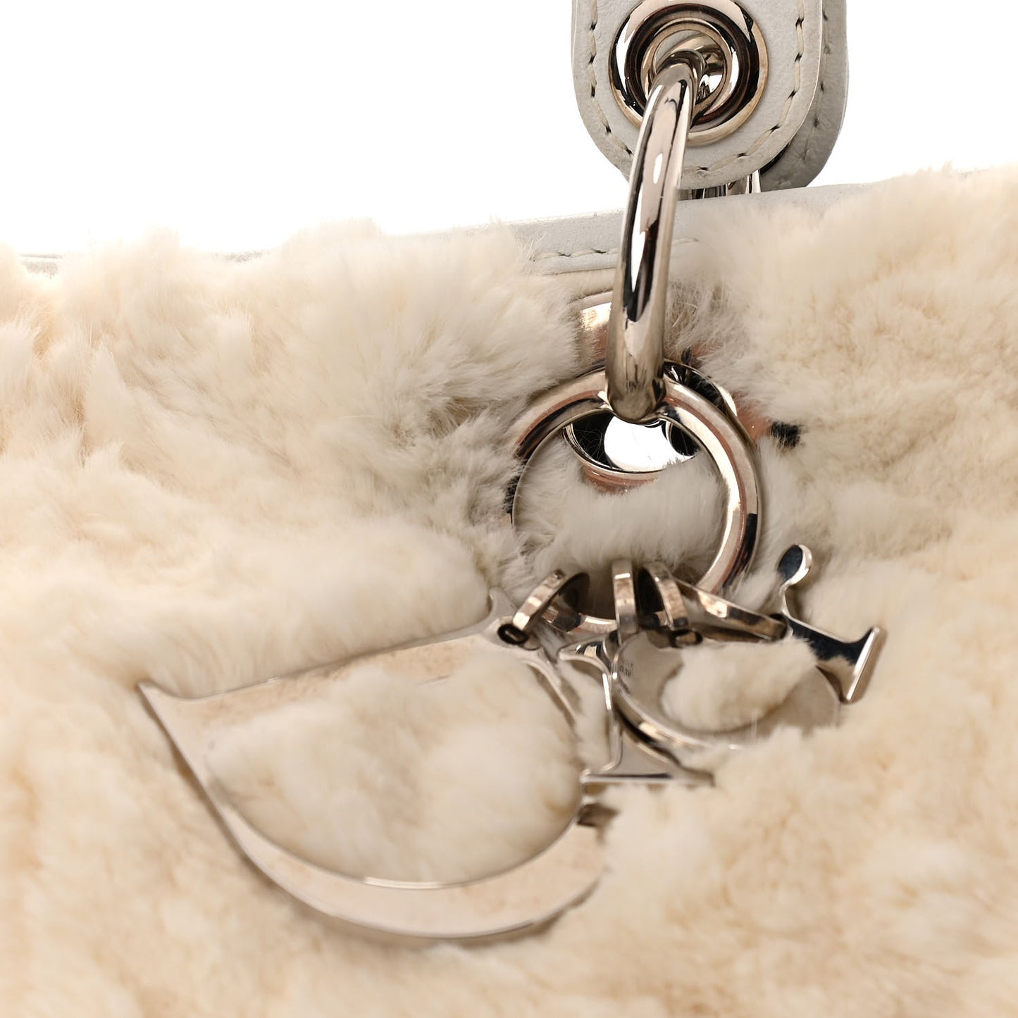 Rabbit Fur Medium Lady Dior Ivory