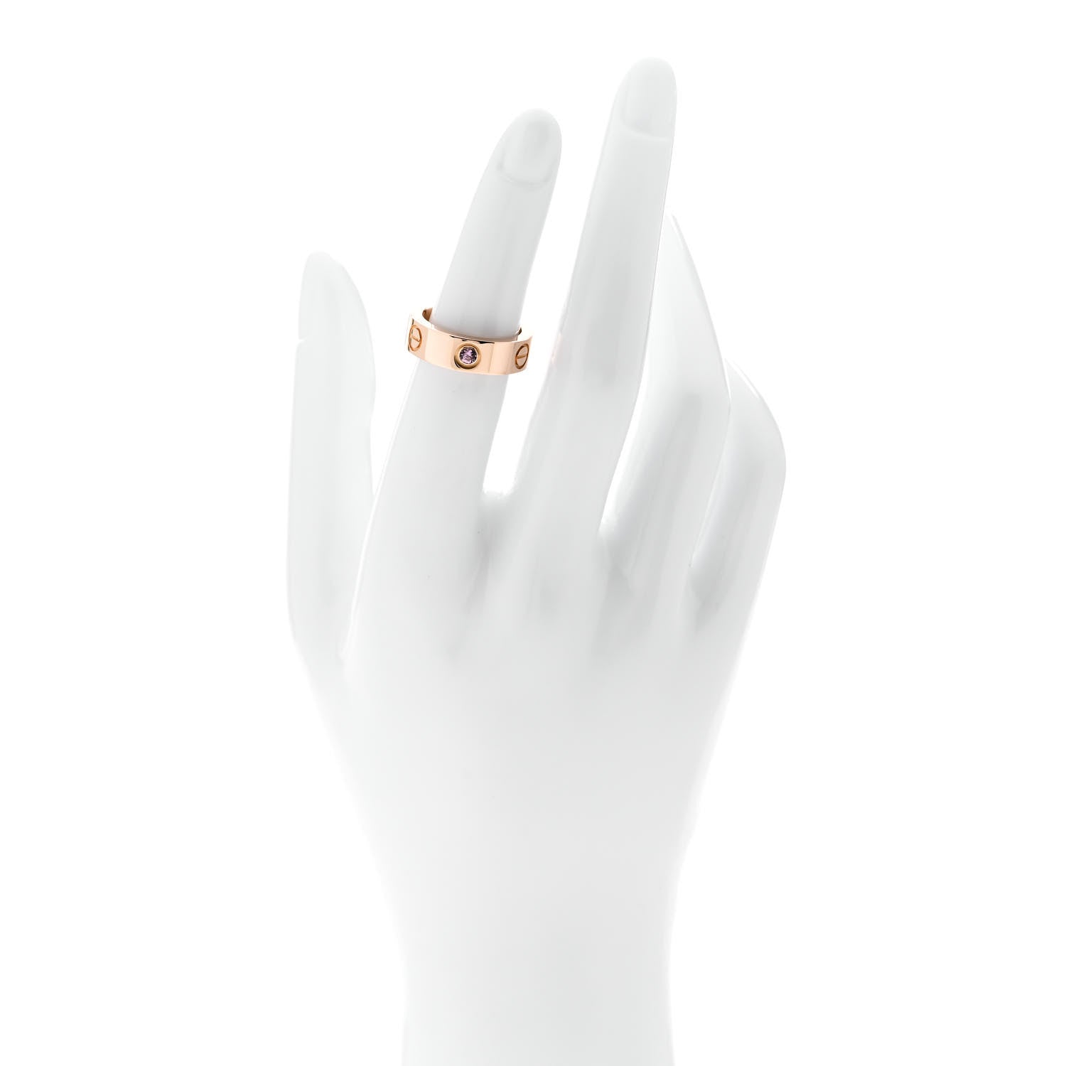 Cartier 18K Pink Gold Pink Sapphire 5.5mm LOVE Ring 50 5.25 2 of 4