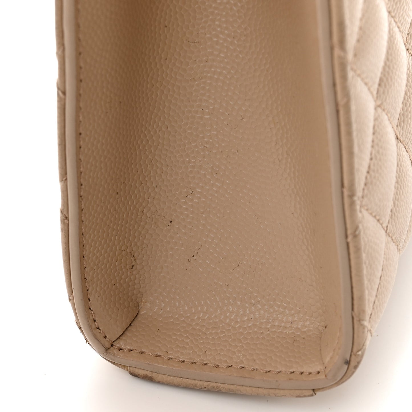 Grain De Poudre Textured Mixed Matelasse Medium Triquilt Monogram Satchel Dark Beige