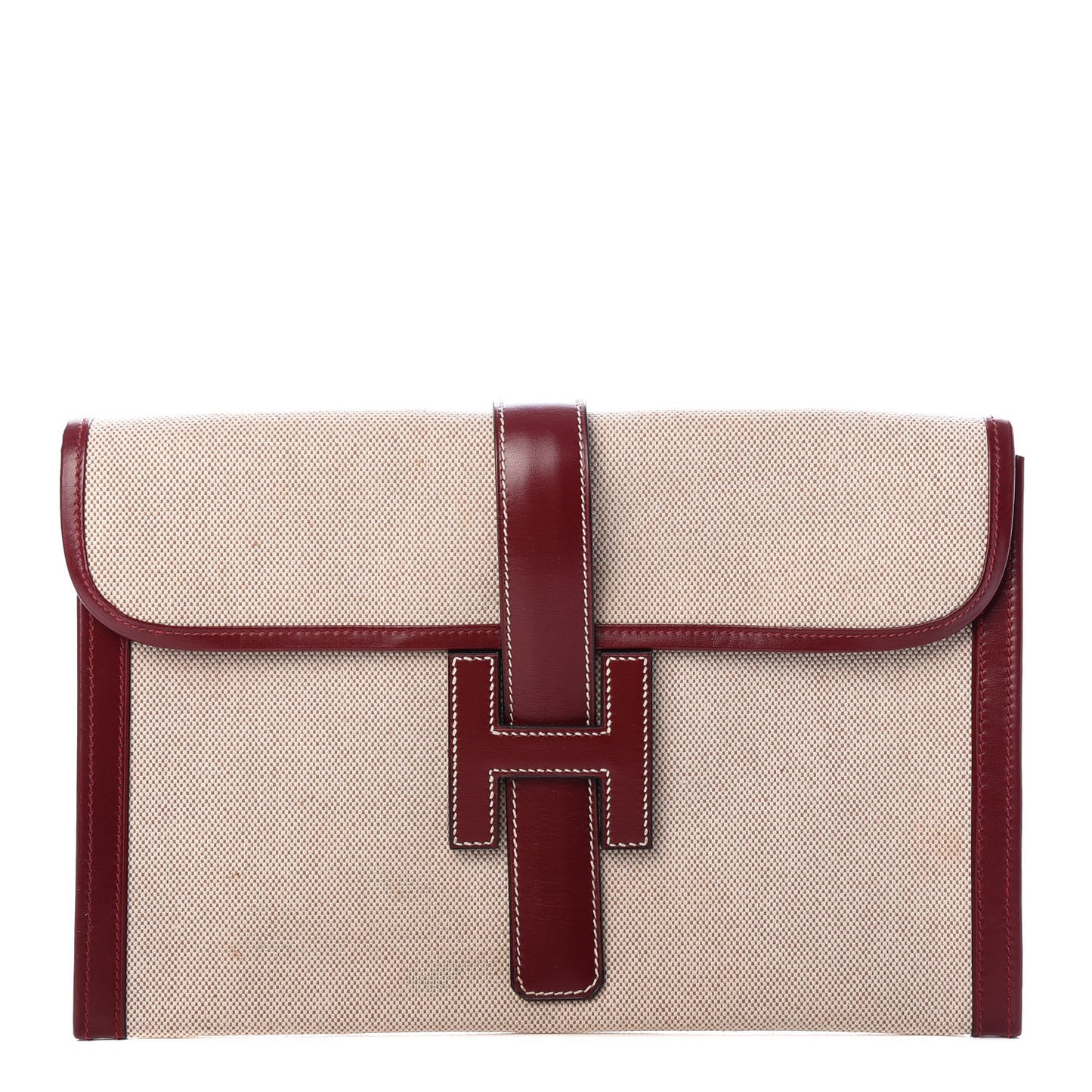 Box Toile Jige PM Clutch Rouge H