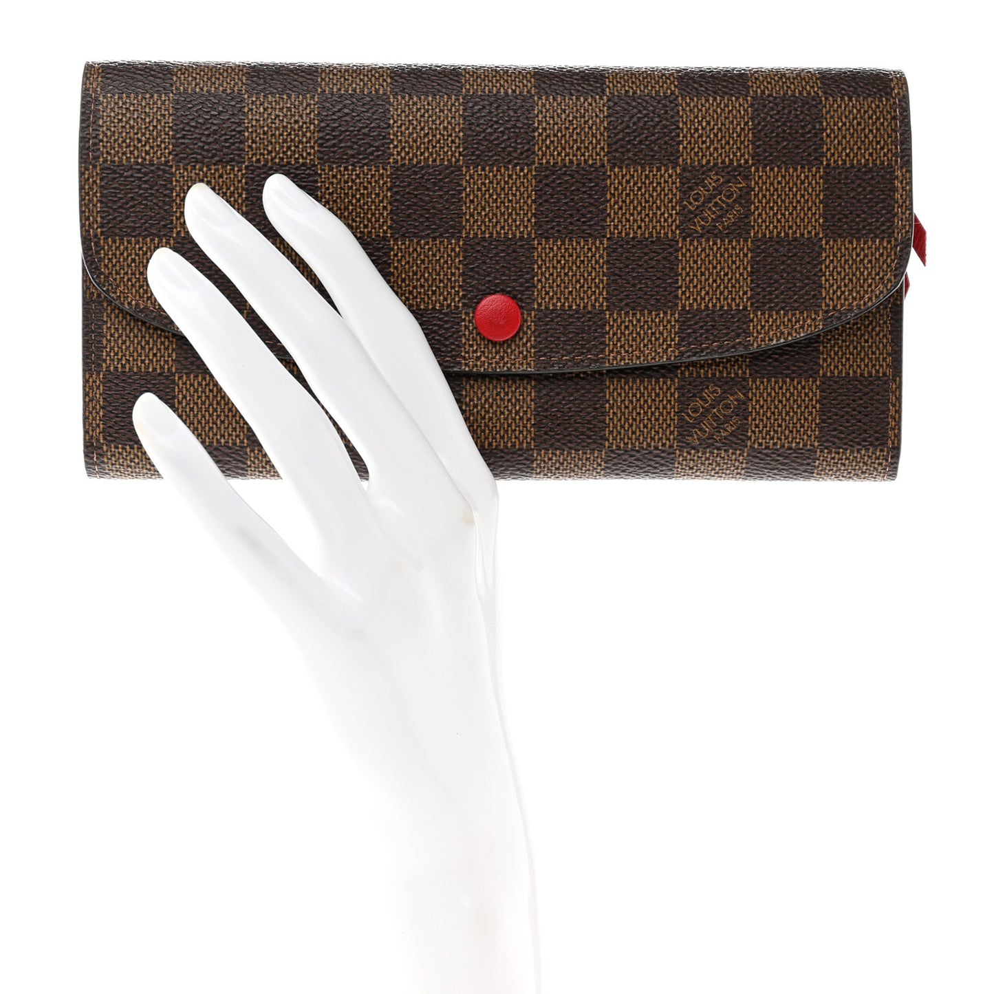 Damier Ebene Emilie Wallet Red