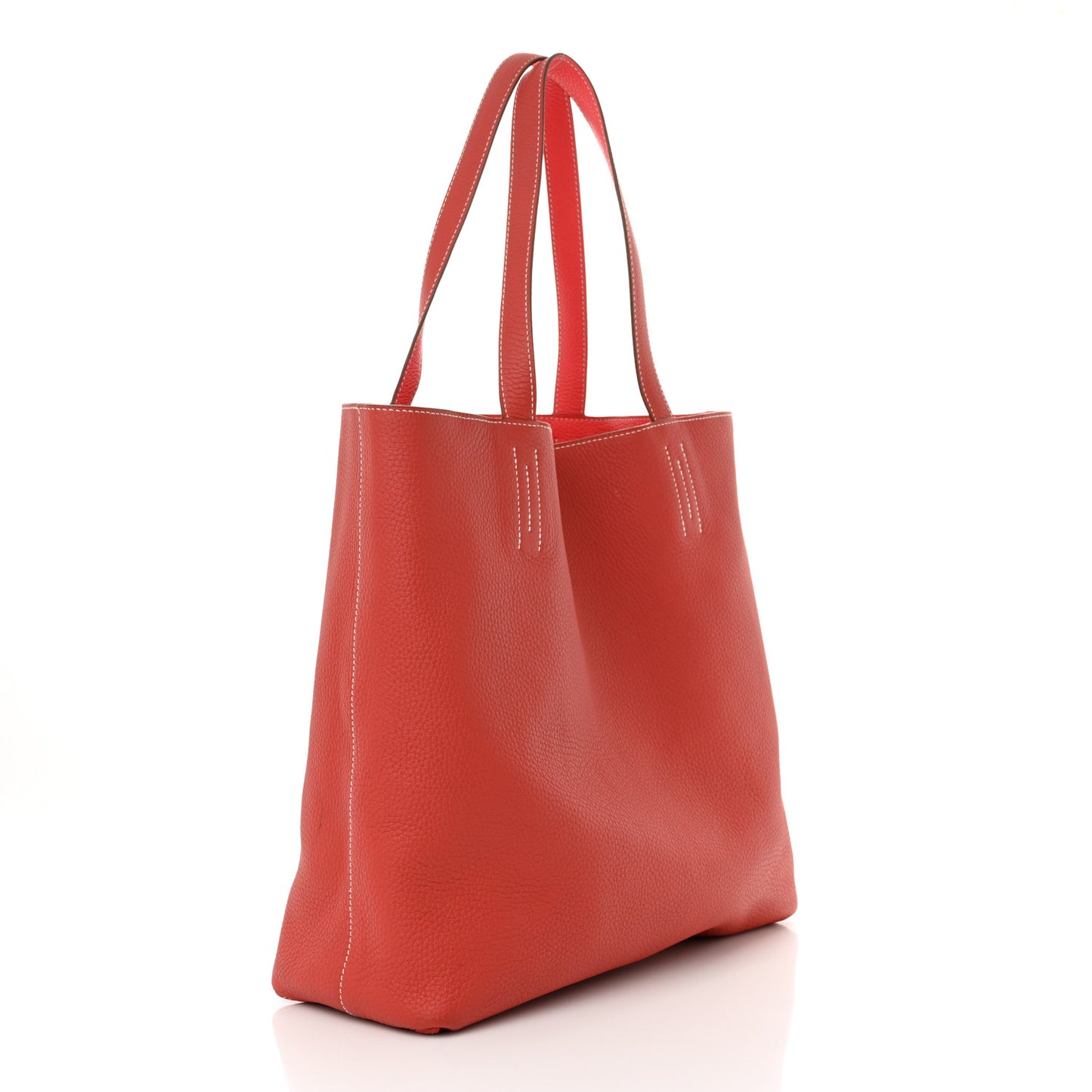 Taurillon Clemence Double Sens Reversible Tote 36 Sanguine Rose Jaipur