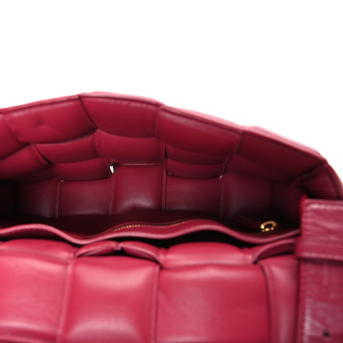 Nappa Maxi Intreccio Padded Cassette Crossbody Bag Dark Red