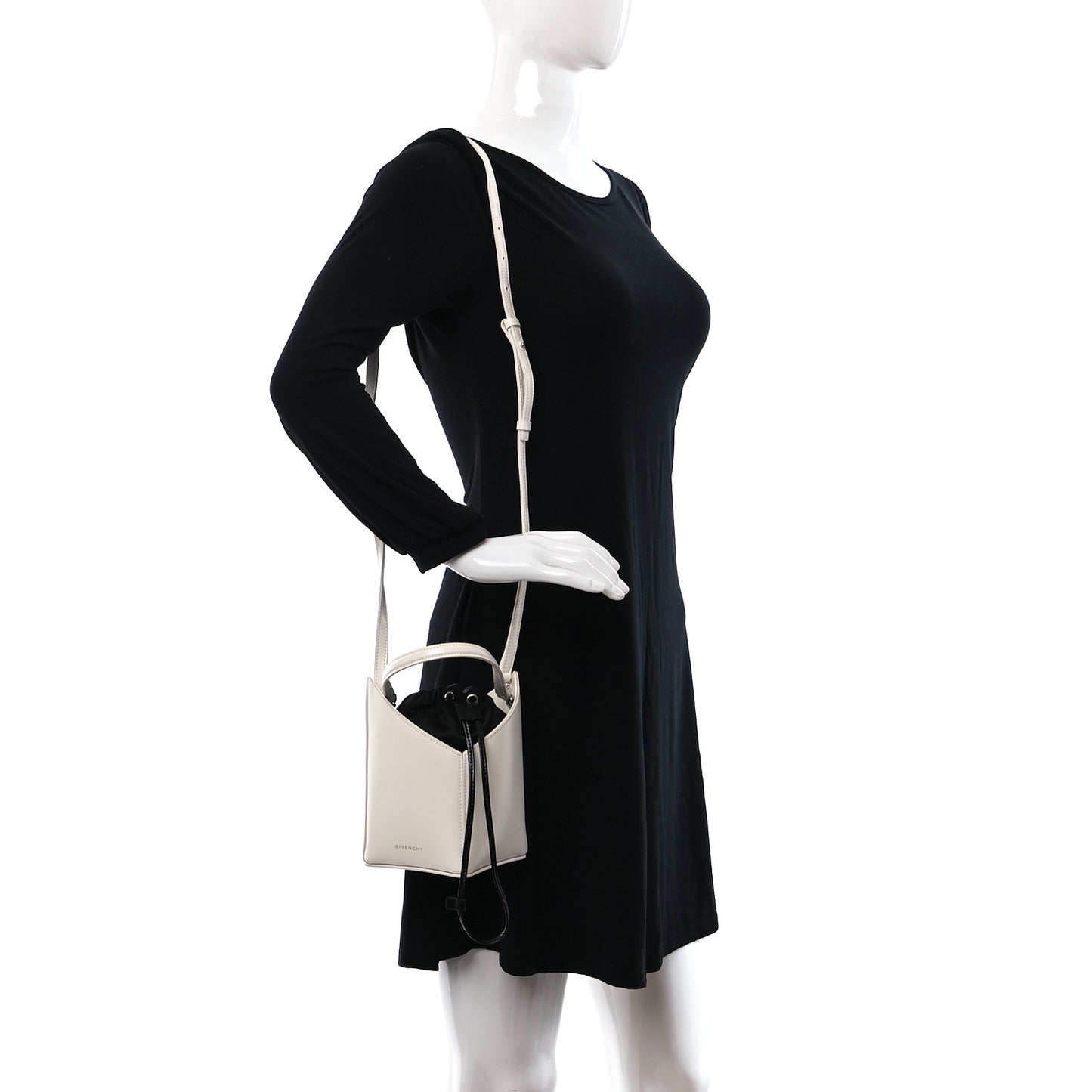 Box Calfskin Mini Cut Out Crossbody Bag Ivory