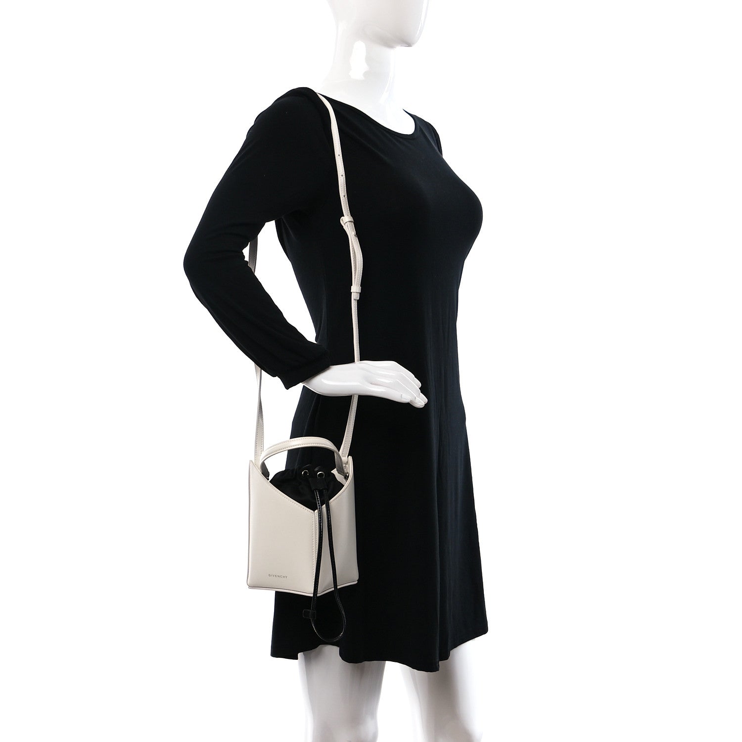 Givenchy Box Calfskin Mini Cut Out Crossbody Bag Ivory 2 of 9