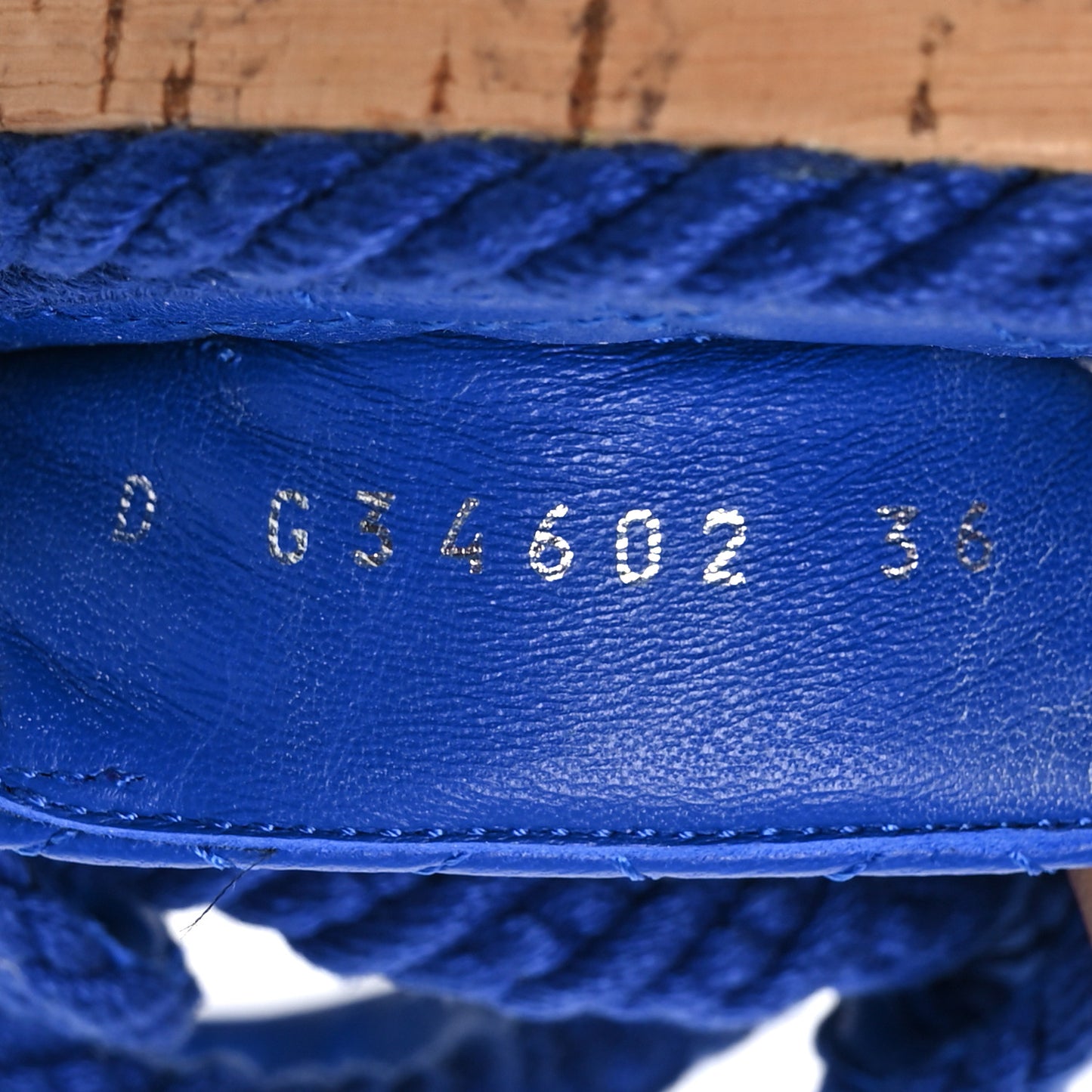 Cord Lambskin Quilted Logo Sandals 36 Blue