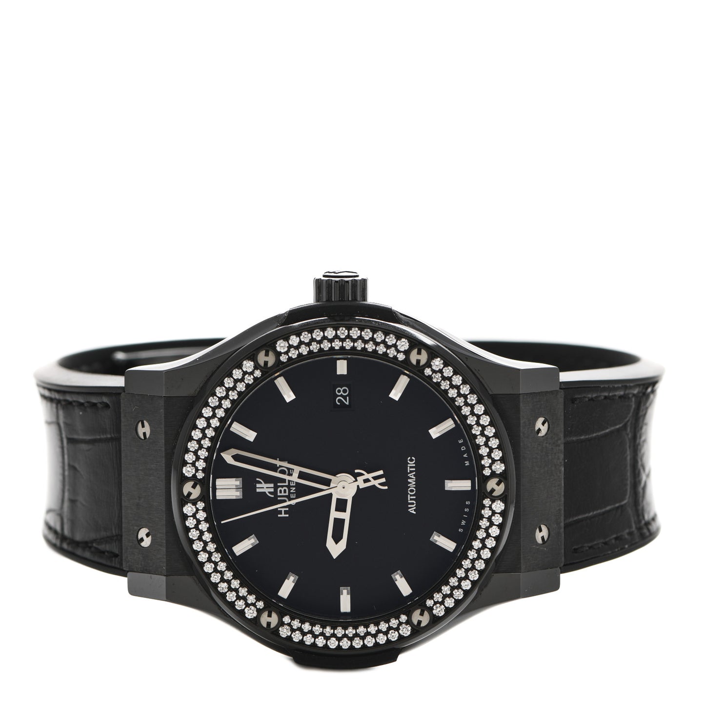 Ceramic Carbon Diamond Pave Bezel 45mm Classic Fusion Black Magic Automatic Watch Black 511.CM.1170.LR.1104