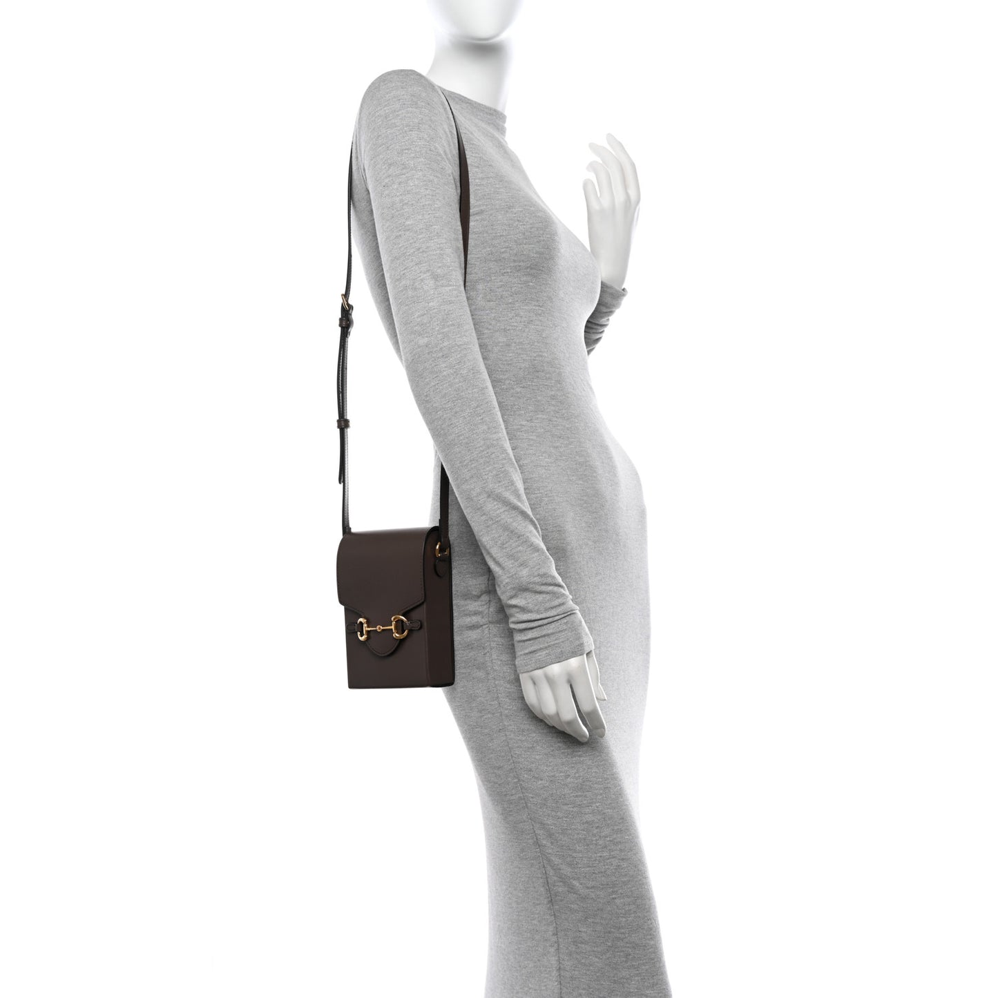 Boarded Plutone Calfskin Mini Horsebit 1955 Crossbody Bag New Acero