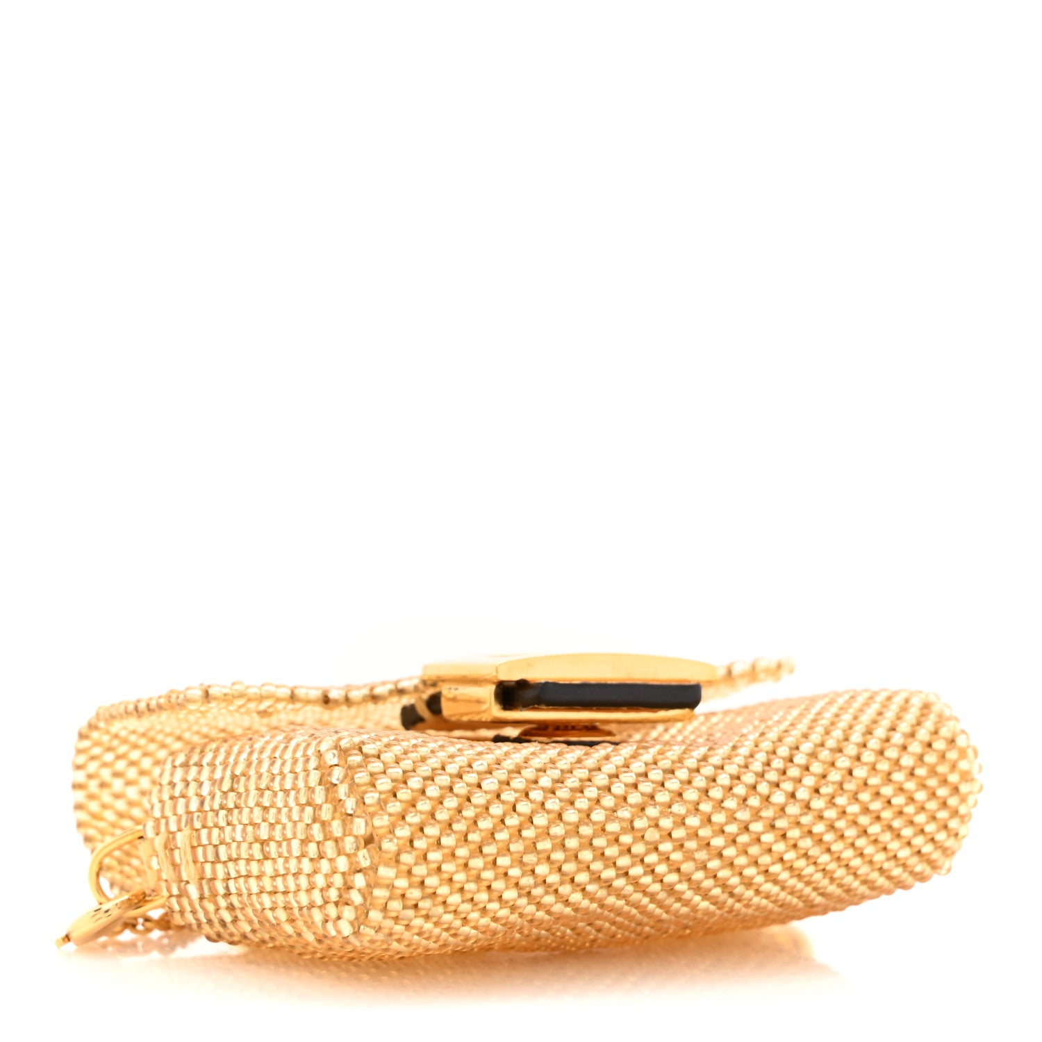 Fendi Glass Vitello King Beaded Mini Pico Baguette Charm Semolino 4 of 11