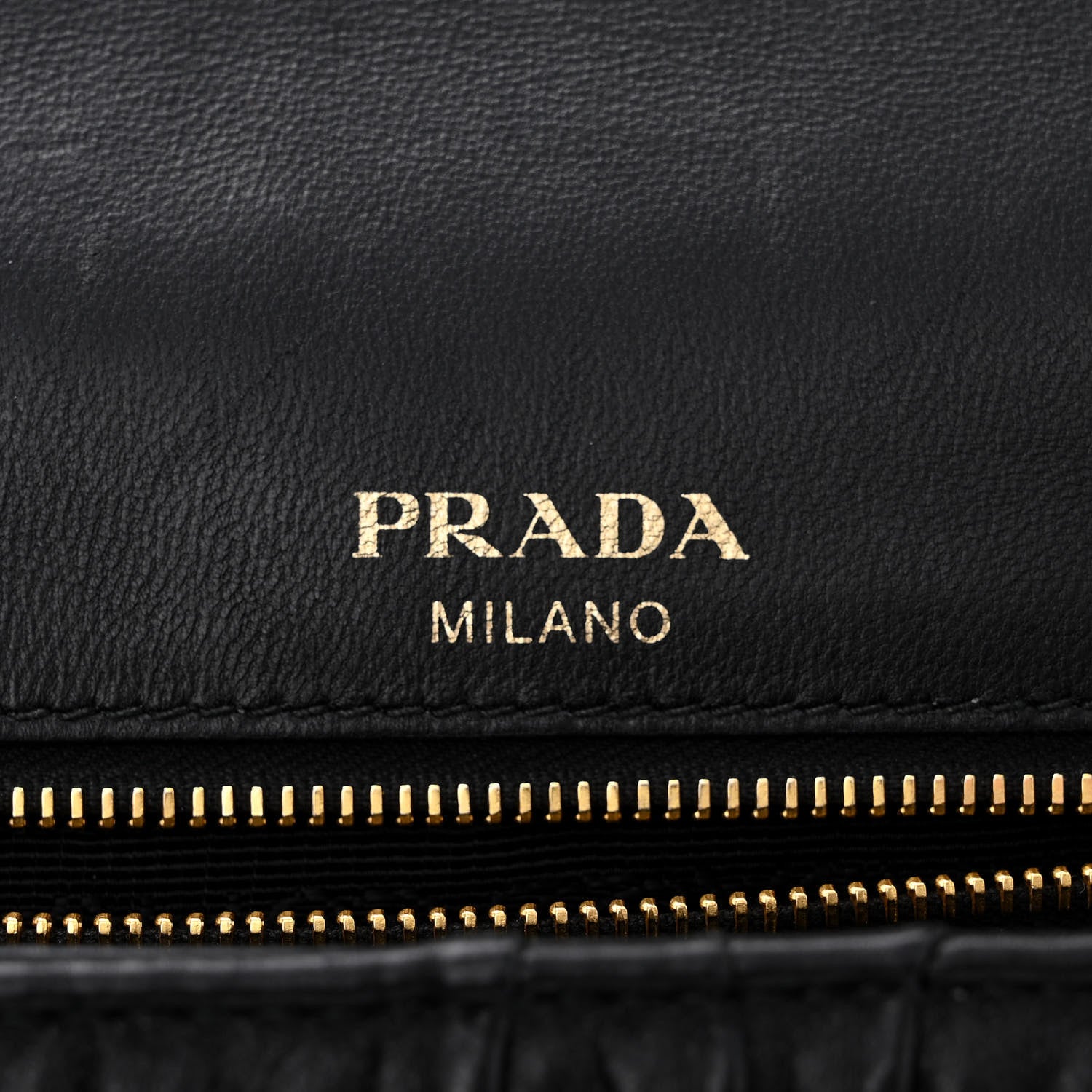 Prada Nappa Gaufre Medium Chain Flap Shoulder Bag Black 6 of 12