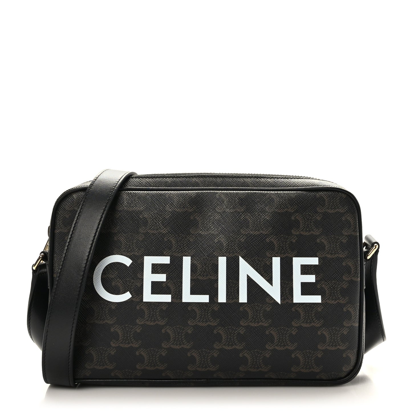 Triomphe Canvas Medium Messenger Bag Black