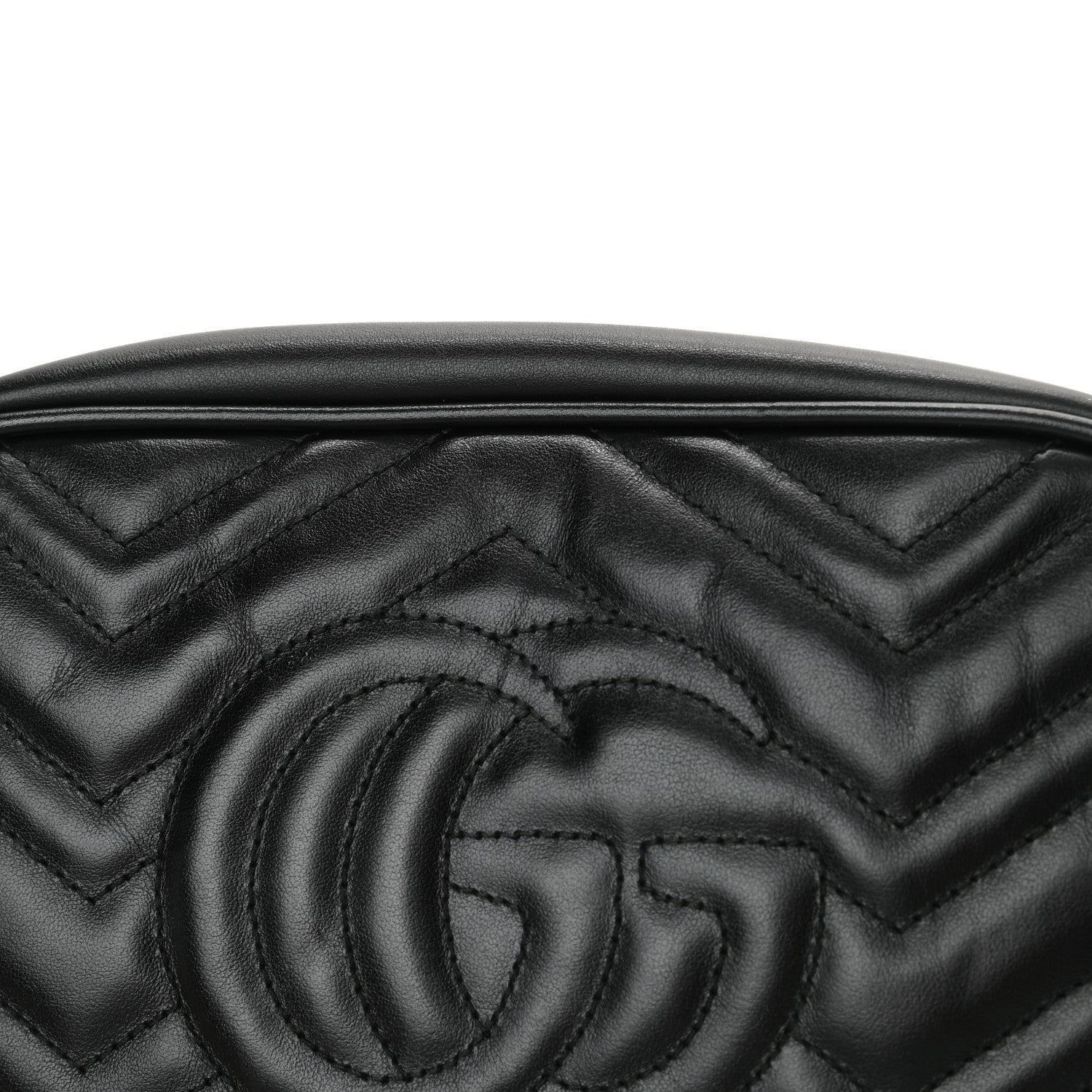 Gucci Calfskin Matelasse Small GG Marmont Chain Shoulder Bag Black 11 of 13