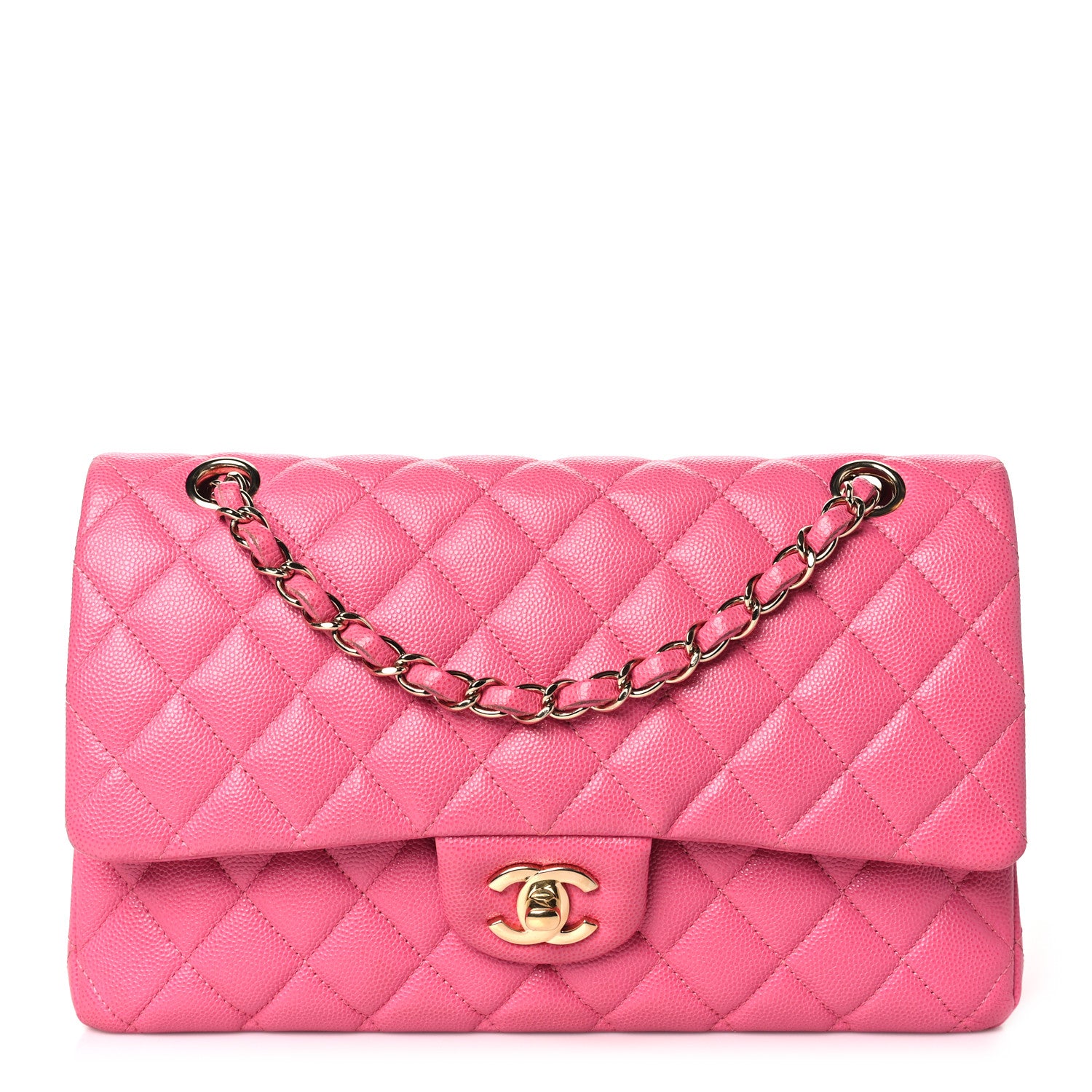 Chanel Caviar Quilted Medium Double Flap Pink 1 of 10