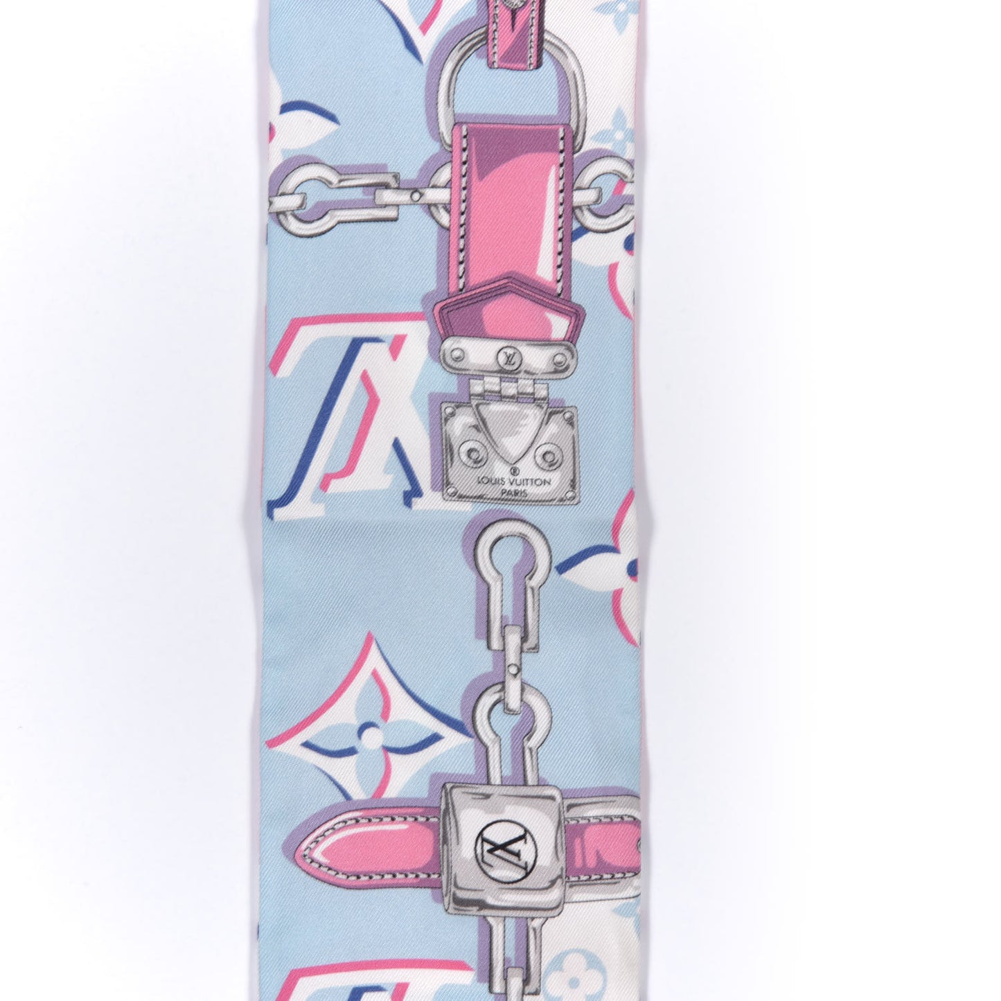 Silk Monogram Escale Perfect Match Bandeau Bleu Rose