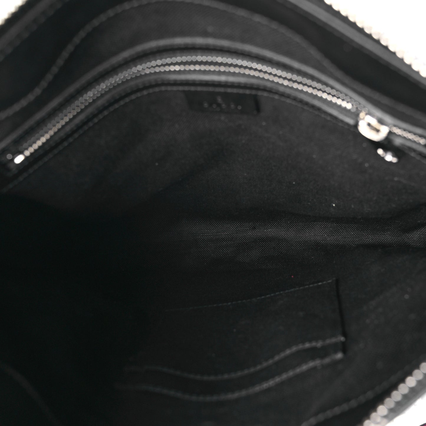 GG Supreme Monogram Appia Calfskin Web Flat Messenger Bag Black Grey