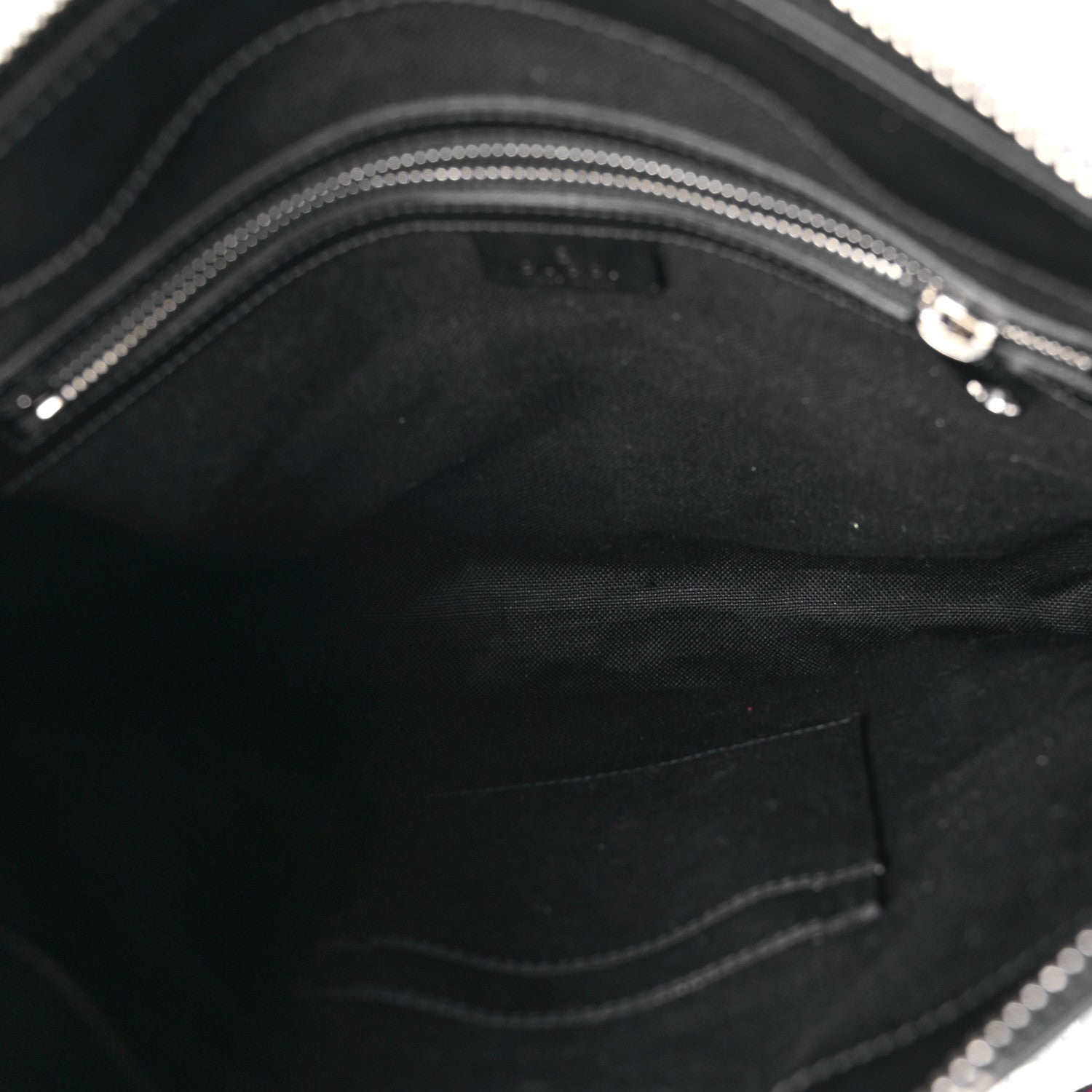Gucci GG Supreme Monogram Appia Calfskin Web Flat Messenger Bag Black Grey 5 of 11