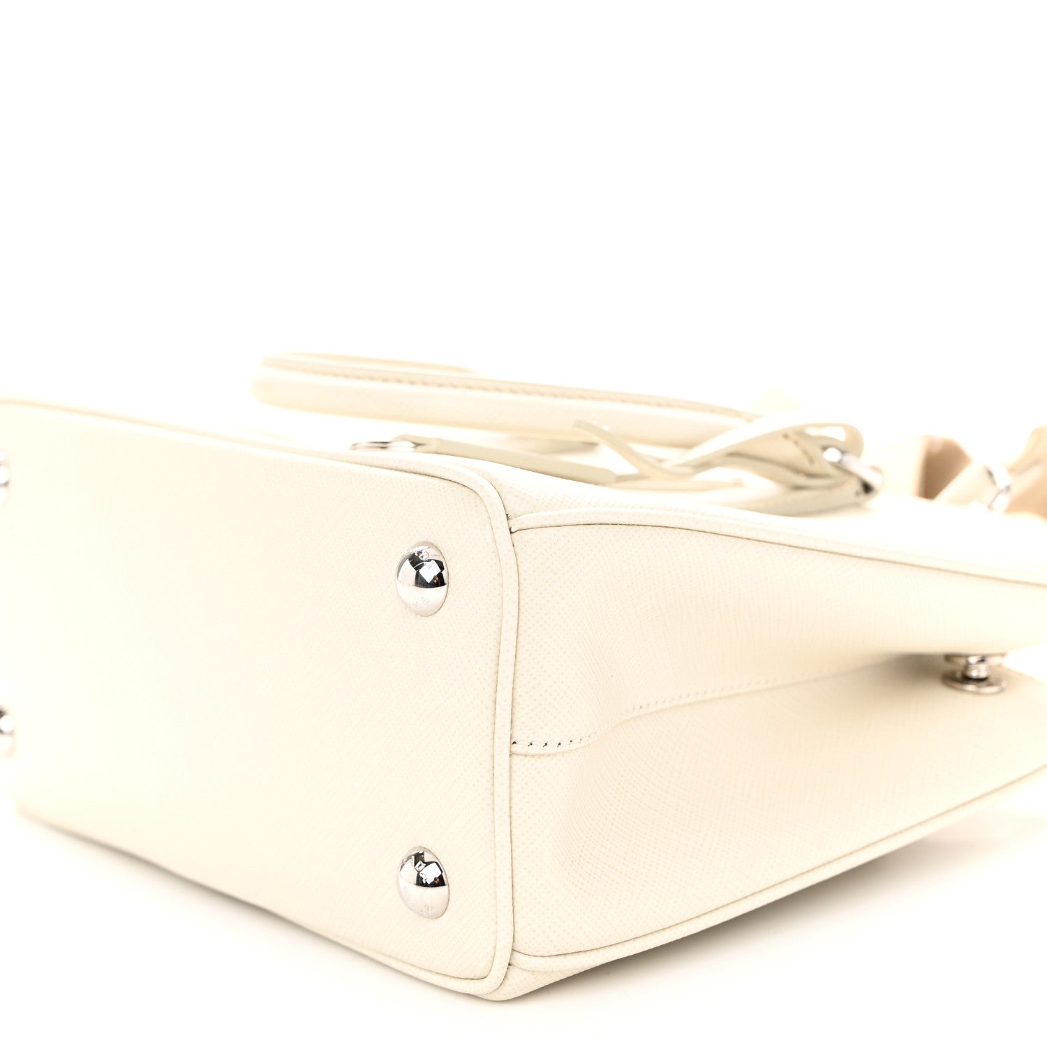 Prada Saffiano Lux Micro Galleria Shoulder Bag Talco 10 of 11
