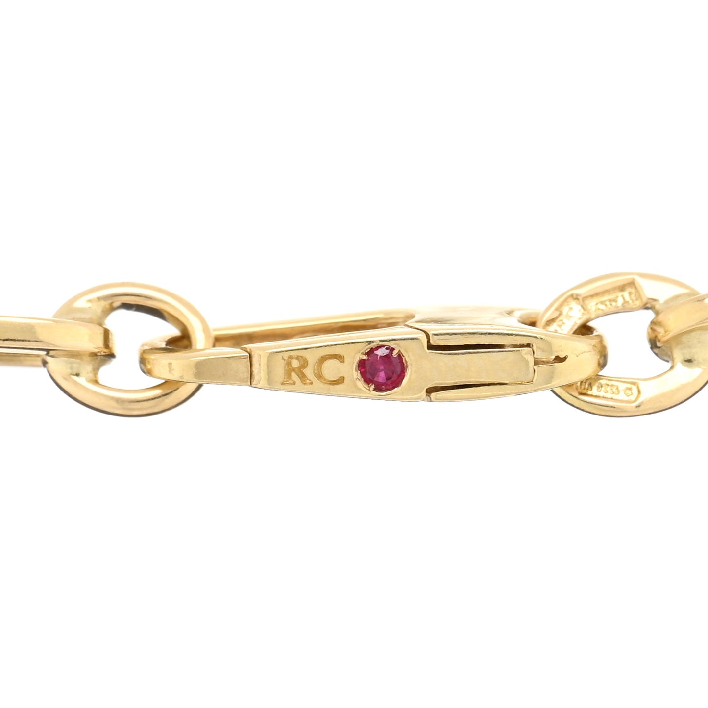18K Yellow Gold Paper Clip Link Bracelet