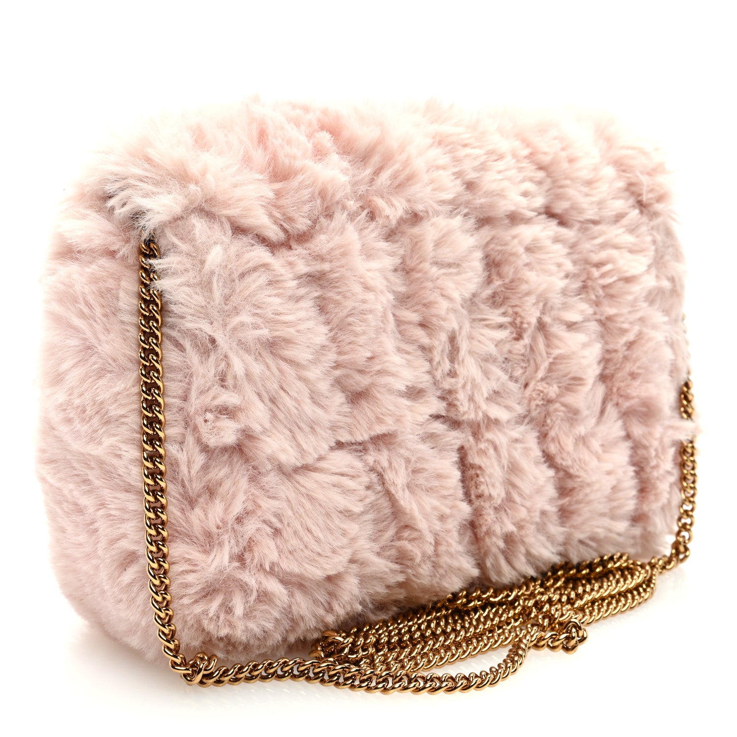 Versace Faux Fur Quilted Virtus Shoulder Bag English Rose 2 of 7