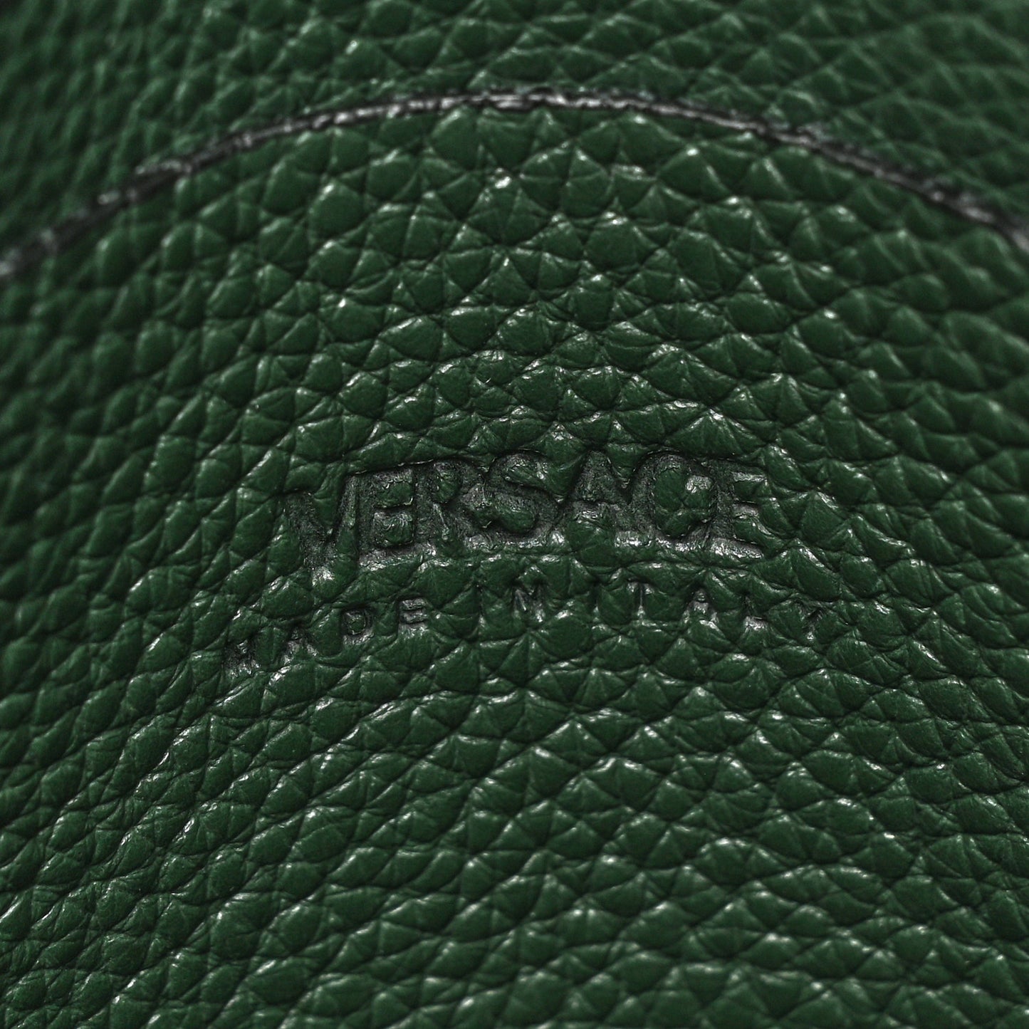 Grained Calfskin Small Medusa Messenger Bag Green