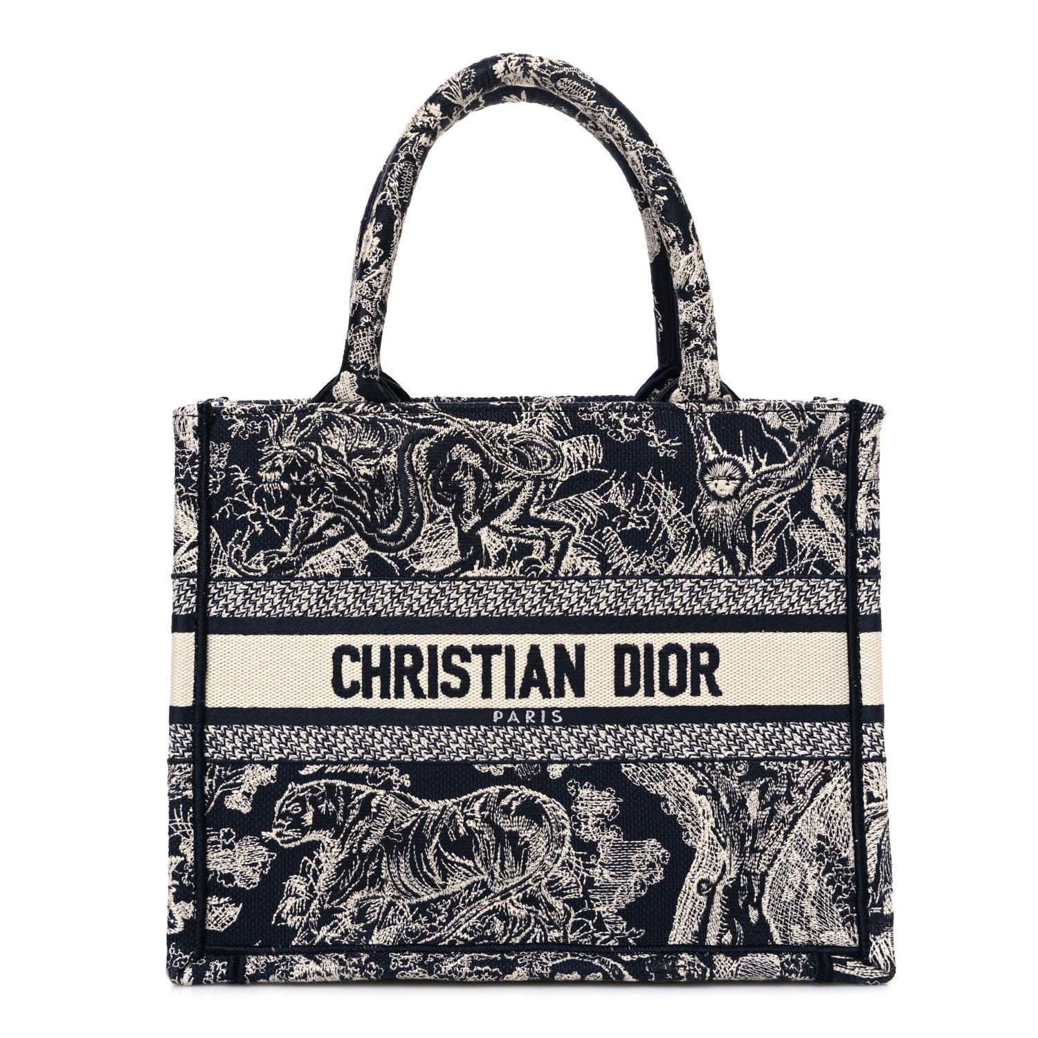 Christian Dior Canvas Embroidered Small Dioriviera Toile De Jouy