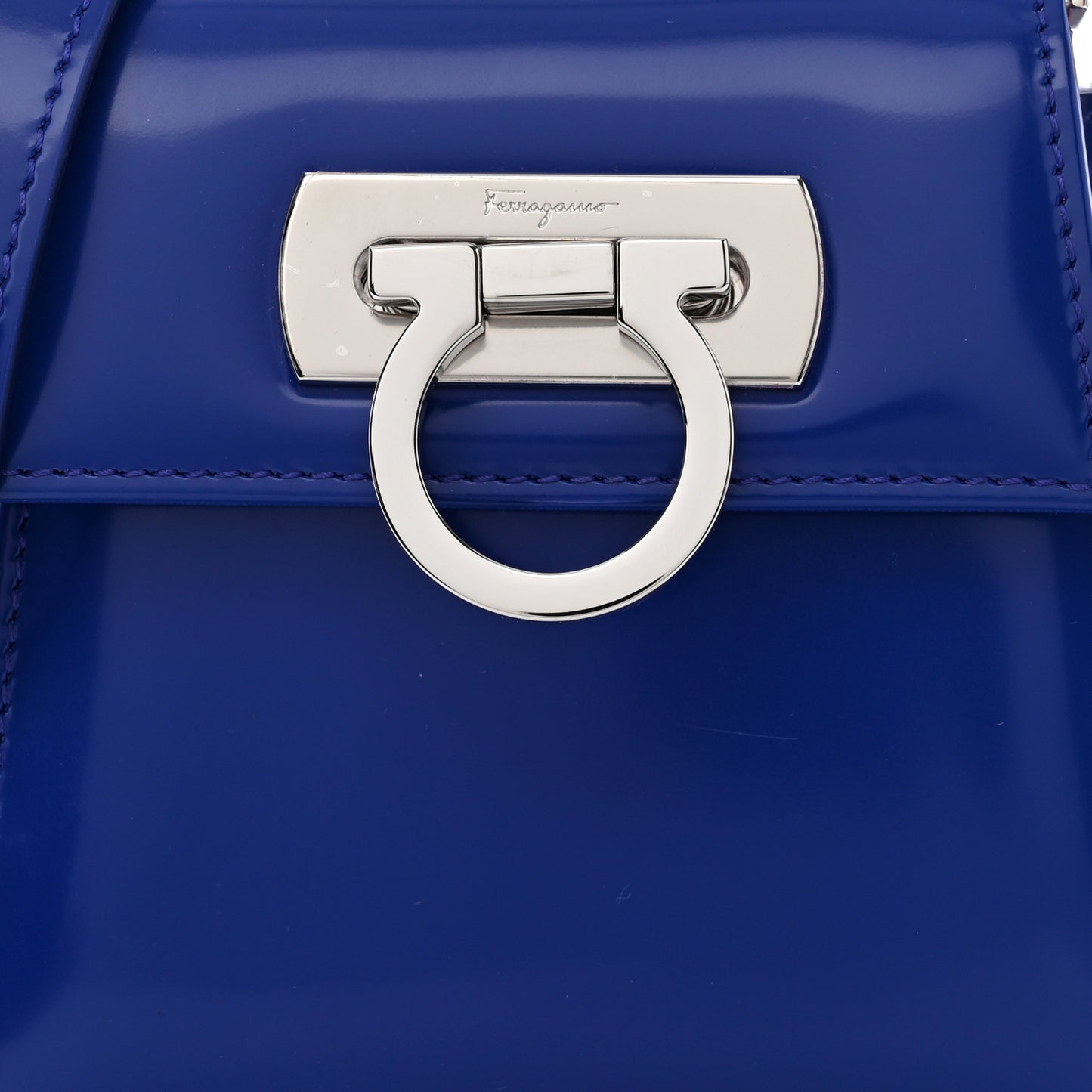 Brushed Calfskin Micro Iconic Top Handle Bag Lapis Lazuli