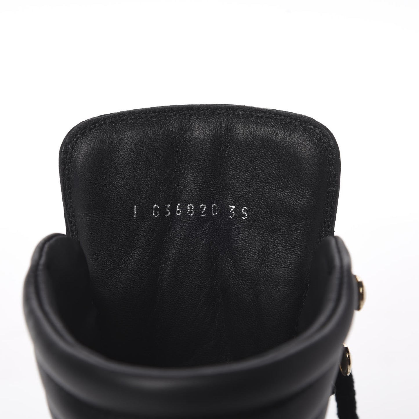 Calfskin Lambskin Lace Up Boots 35 Black