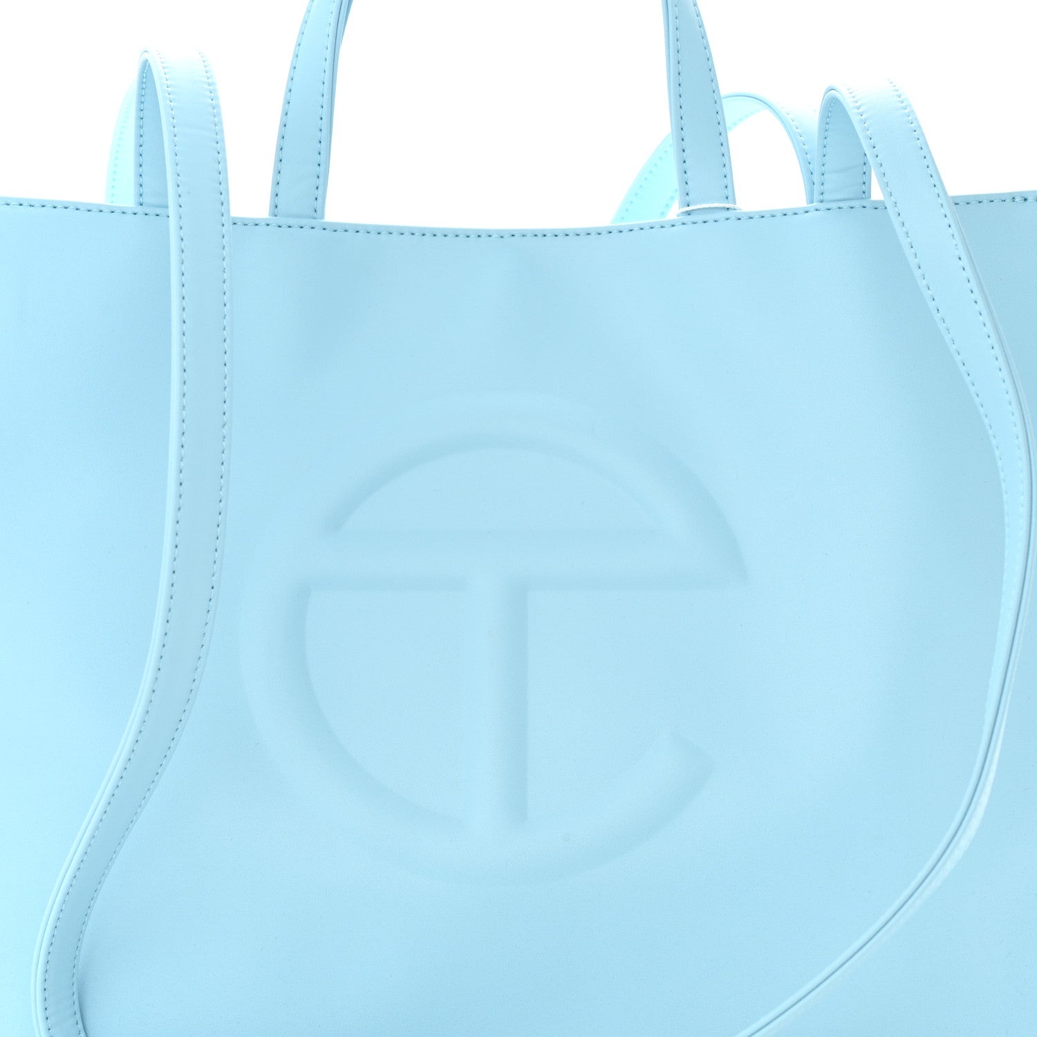 Telfar Vegan Leather Medium Shopping Bag Pool Blue 8 of 10