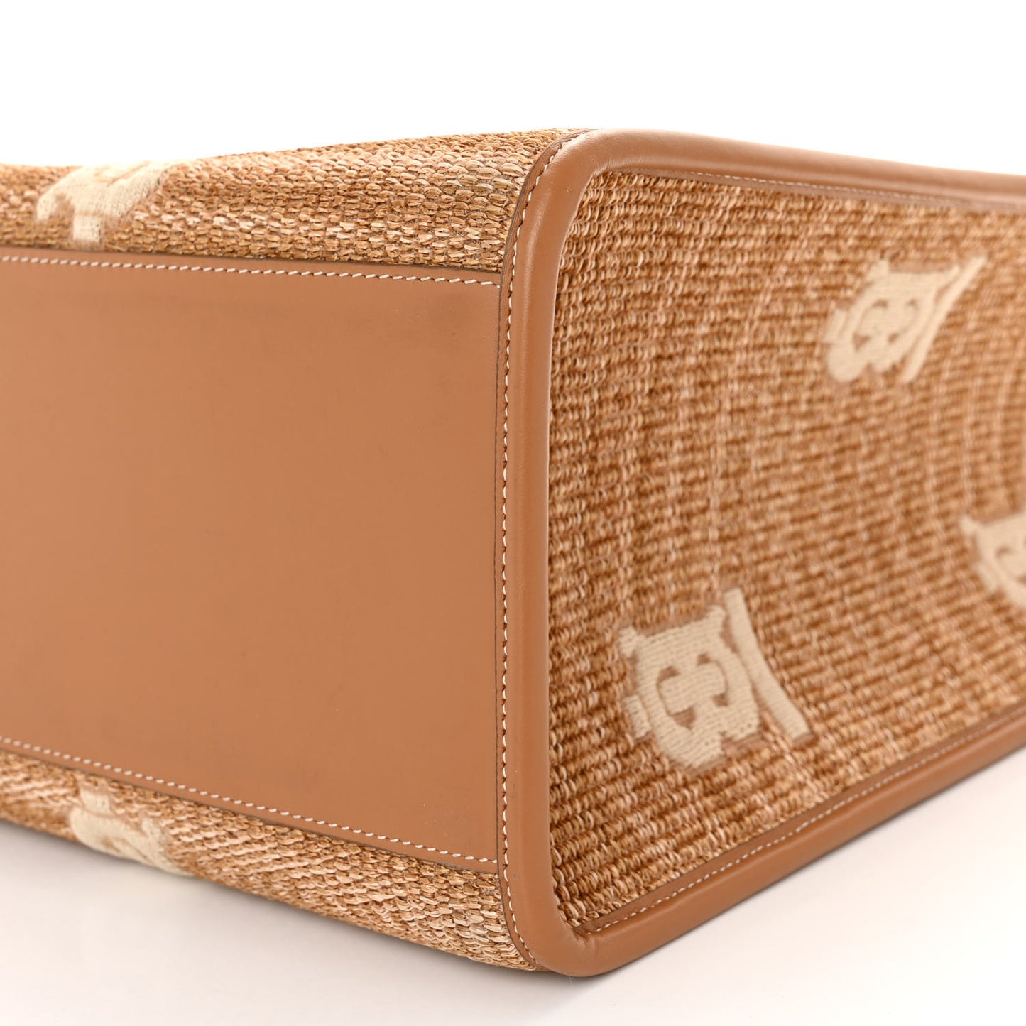 Raffia Calfskin Large Freya Tote Natural