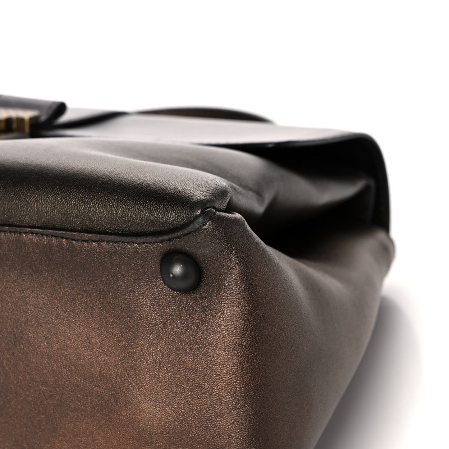 Nappa Medium Piazza Bag Dark Gold Antique Silver