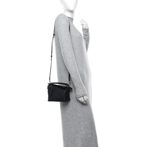 Calfskin Mini Puzzle Edge Bag Black