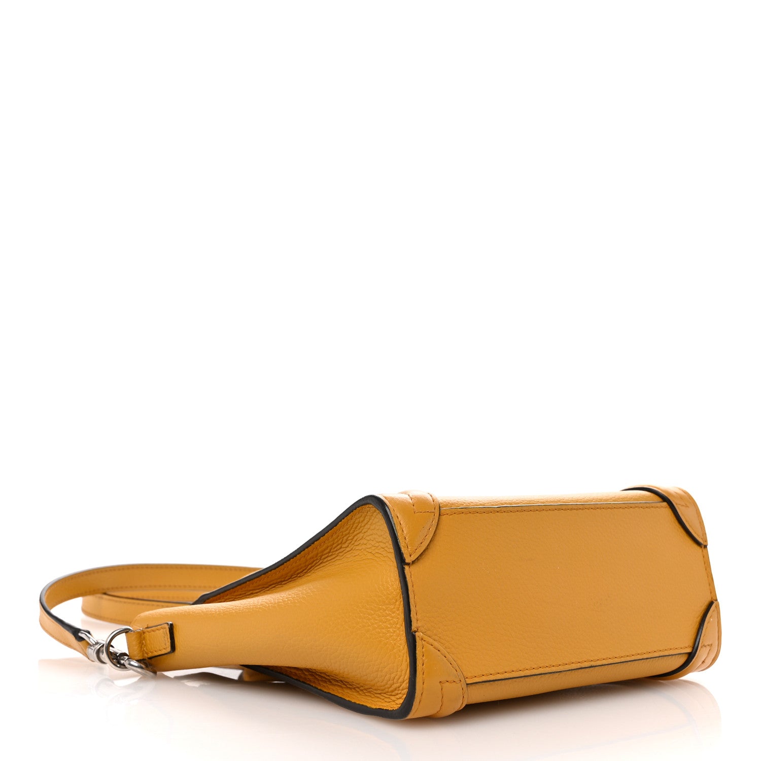 Celine Drummed Calfskin Nano Luggage Ocre 4 of 9