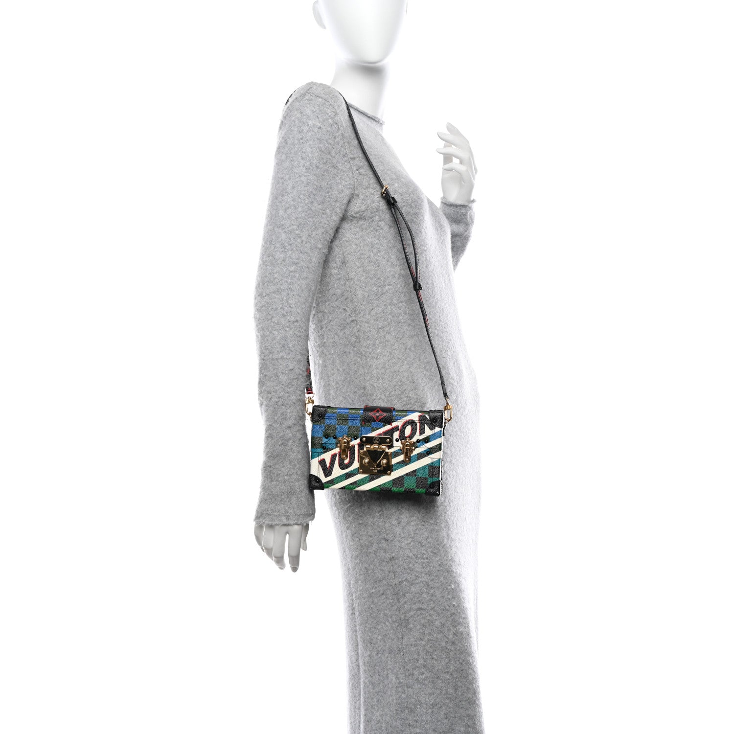 Louis Vuitton Damier Race Petite Malle Blue Vert 2 of 16