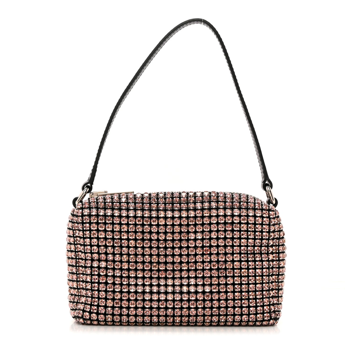Mesh Crystal Rhinestone Mini Heiress Pouch Pink