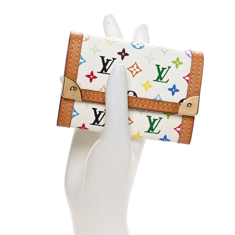 Monogram Multicolor Porte-Monnaie Plat Coin Purse White