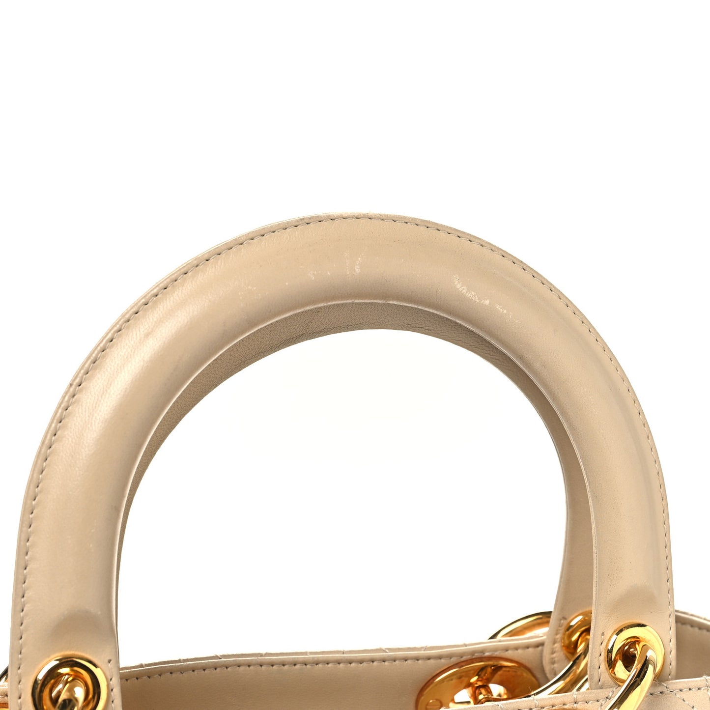 Lambskin Cannage Medium Lady Dior Light Beige