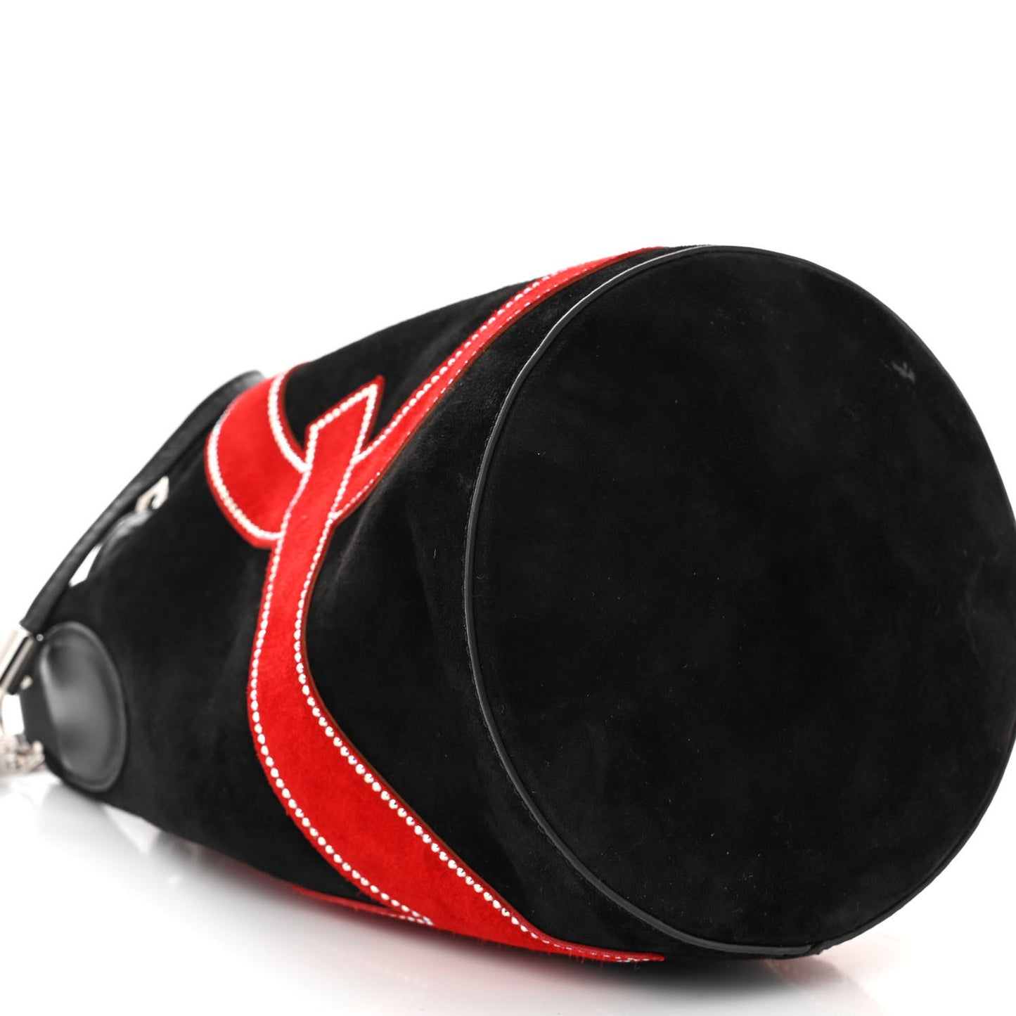 Suede Strass Love Marie Jane Bucket Black Red