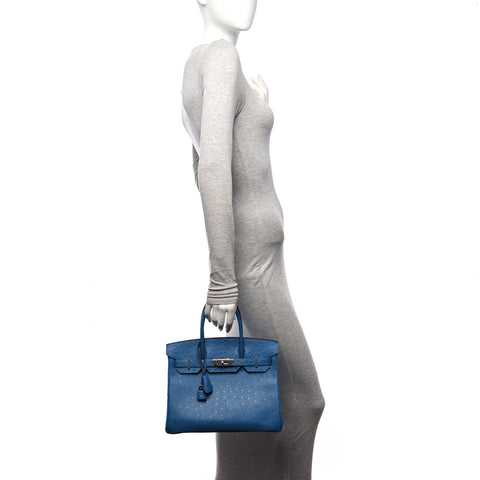 Ostrich Birkin 30 Mykonos