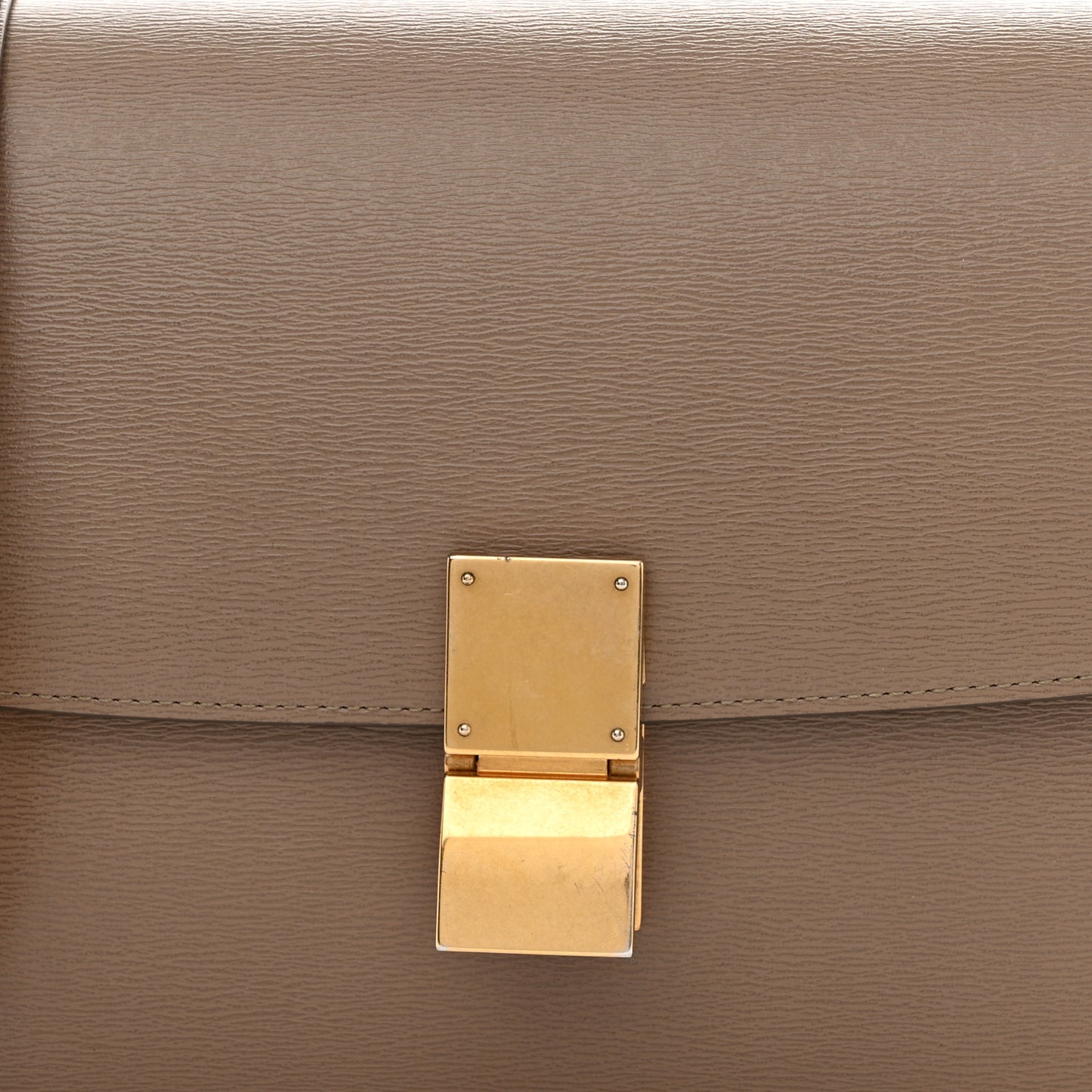 Liege Calfskin Medium Classic Box Flap Bag Taupe