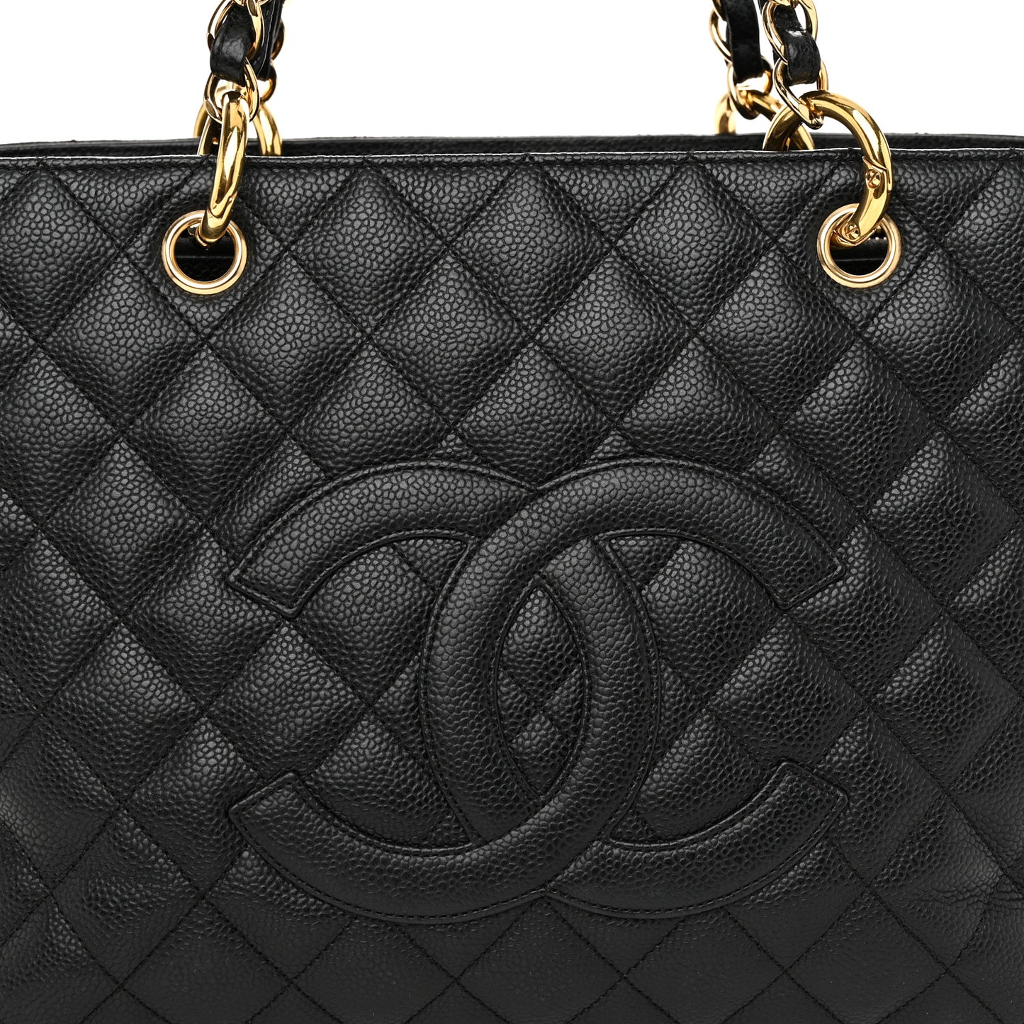 Caviar Quilted Grand Shopping Tote GST Black